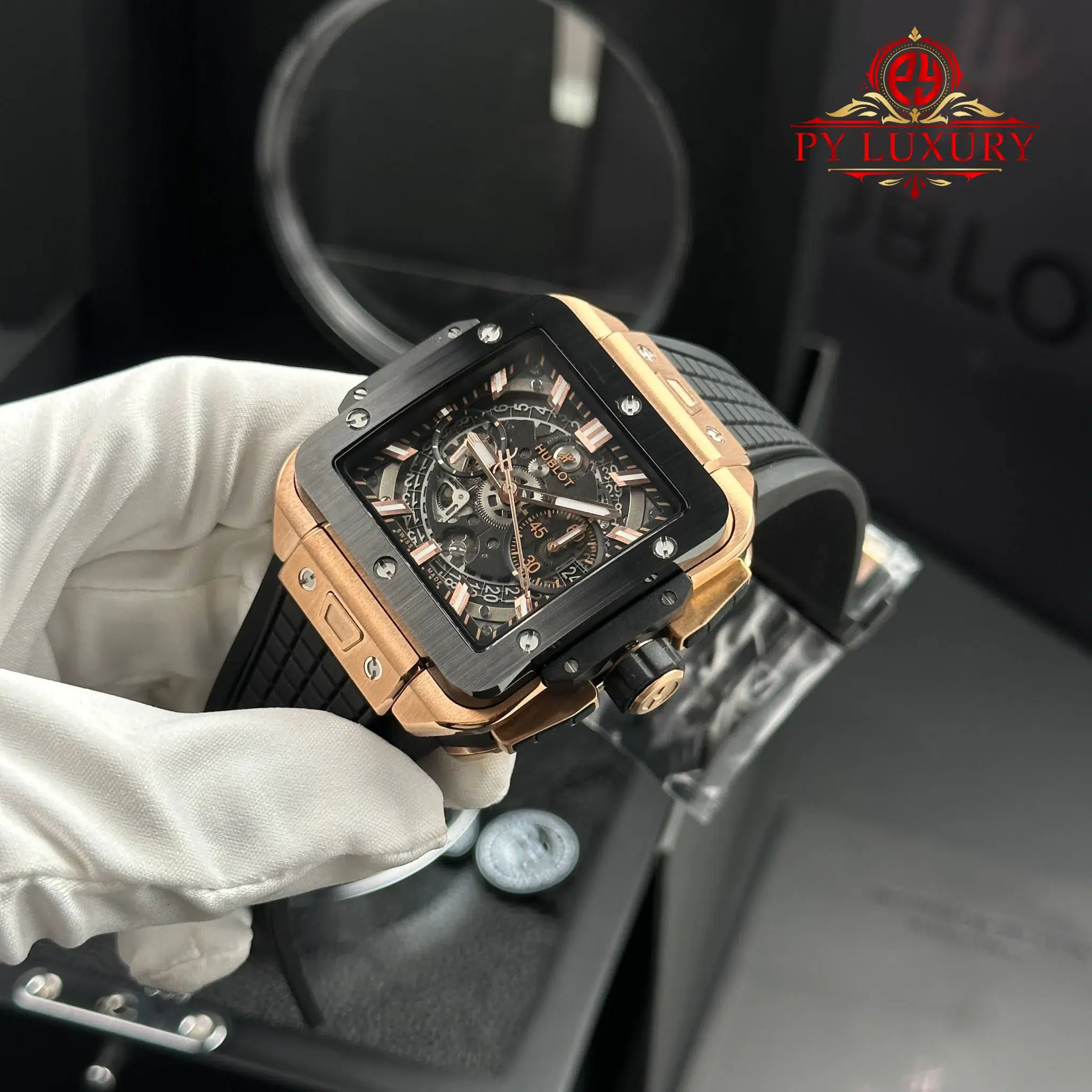 Hublot Square Bang Unico King Gold Ceramic Black Best Replica BBF - 3