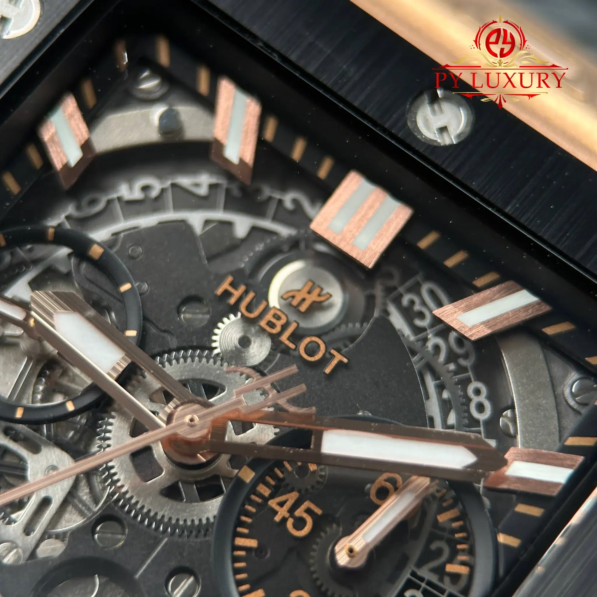 Hublot Square Bang Unico King Gold Ceramic Black Best Replica BBF - 5