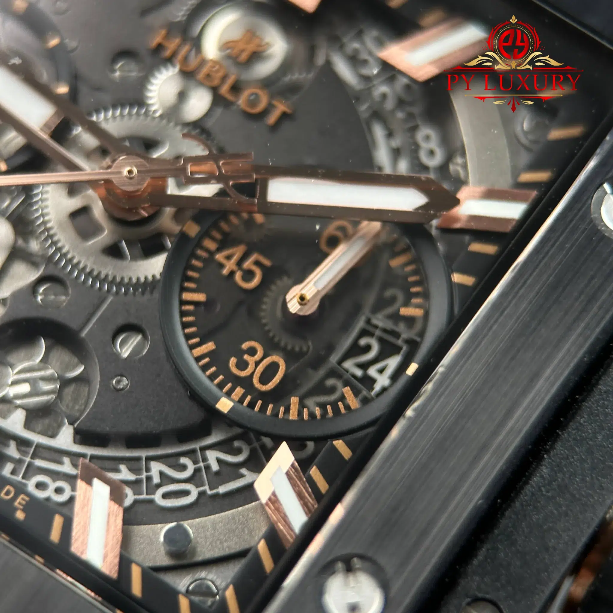 Hublot Square Bang Unico King Gold Ceramic Black Best Replica BBF - 6