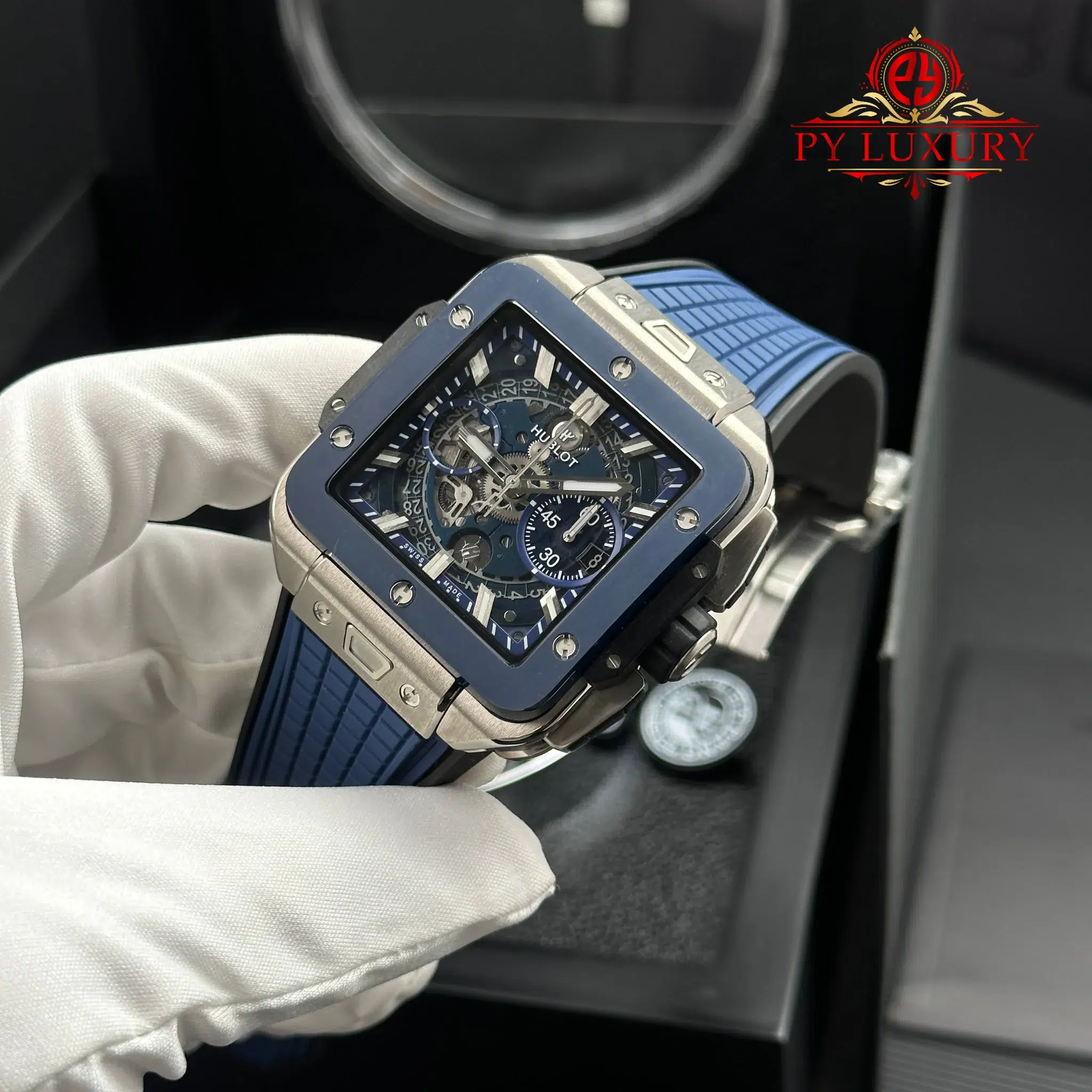 Hublot Square Bang Unico Titanium Blue Ceramic Best Replica BBF - 3