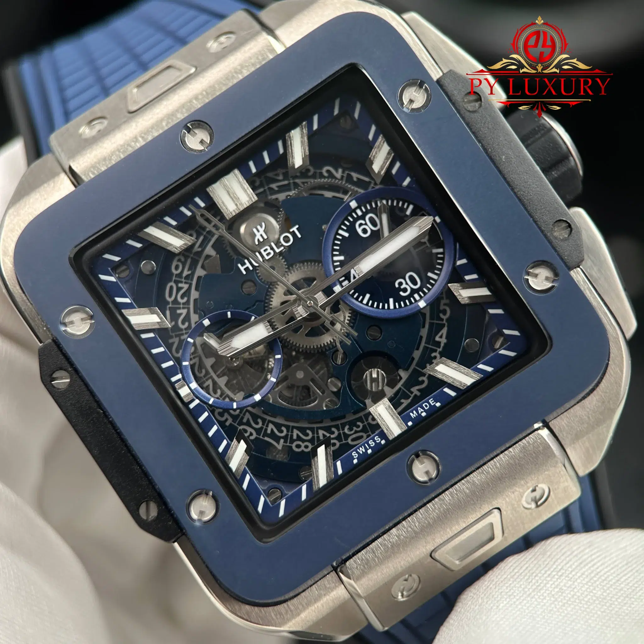 Hublot Square Bang Unico Titanium Blue Ceramic Best Replica BBF - 4