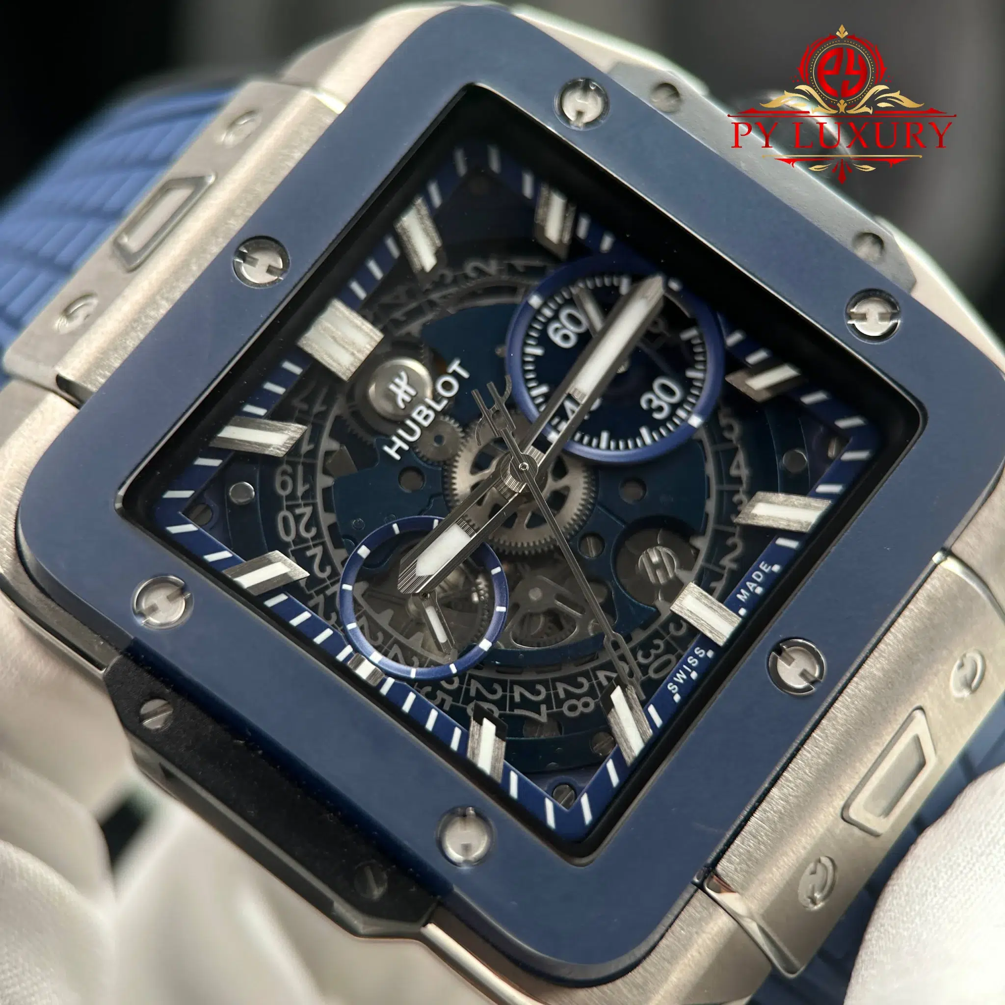 Hublot Square Bang Unico Titanium Blue Ceramic Best Replica BBF - 5