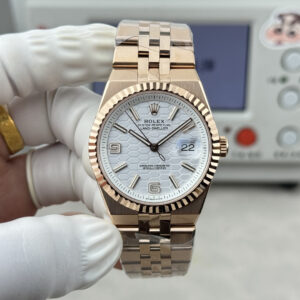 Rolex Land-Dweller 127235-0001 Rose Gold White Honeycomb-Motif Dial Best Replica BP Factory