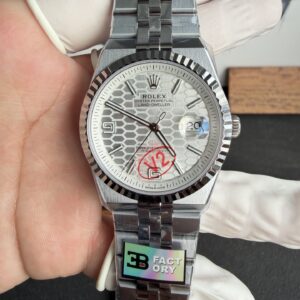 Rolex Land-Dweller 127334-0001 White Honeycomb-motif Dial Jubilee Bracelet Best Replica BP Factory