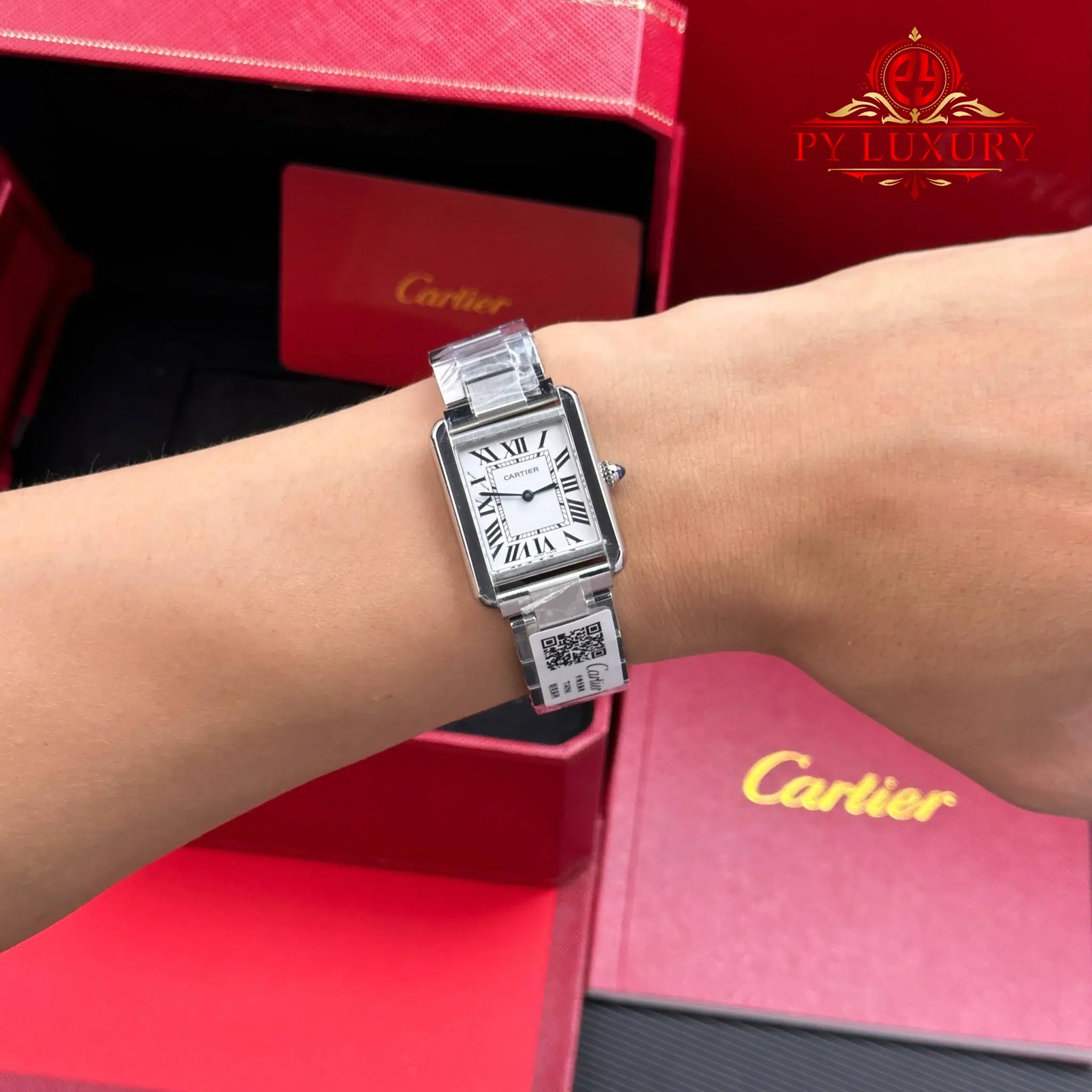 Cartier Tank Solo Small Model W5200013 Silver Dial Steel Bracelet - 3