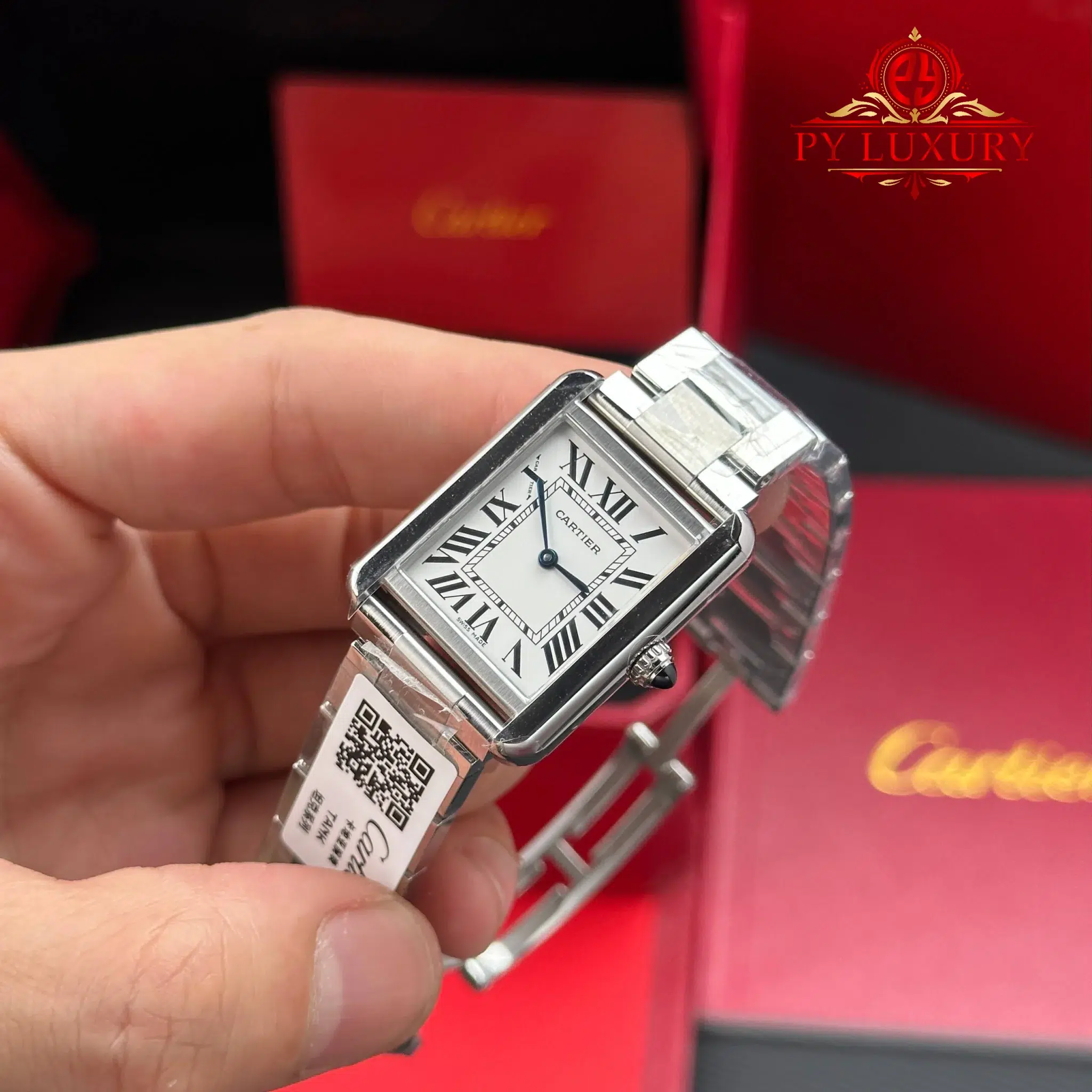 Cartier Tank Solo Small Model W5200013 Silver Dial Steel Bracelet - 4