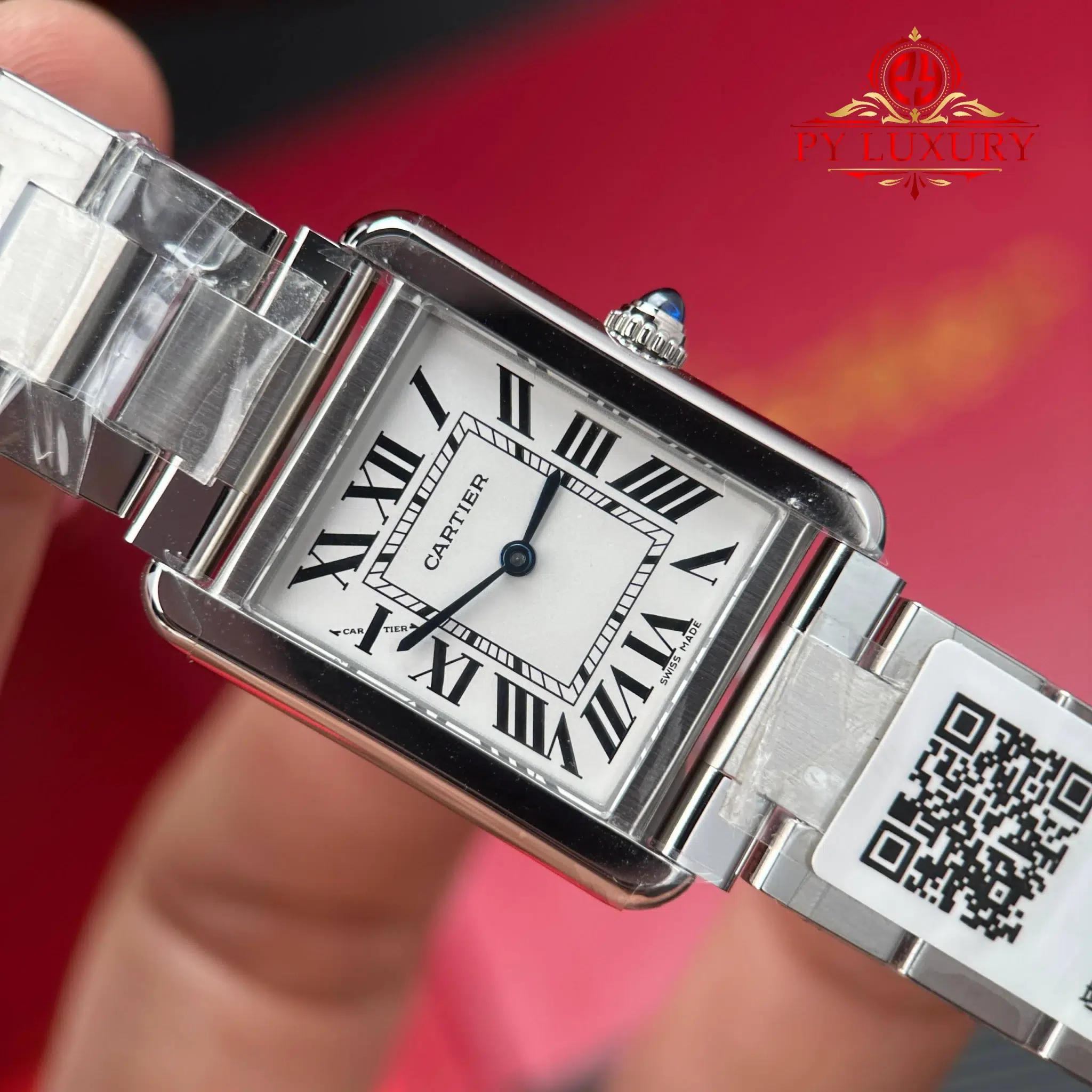 Cartier Tank Solo Small Model W5200013 Silver Dial Steel Bracelet - 5