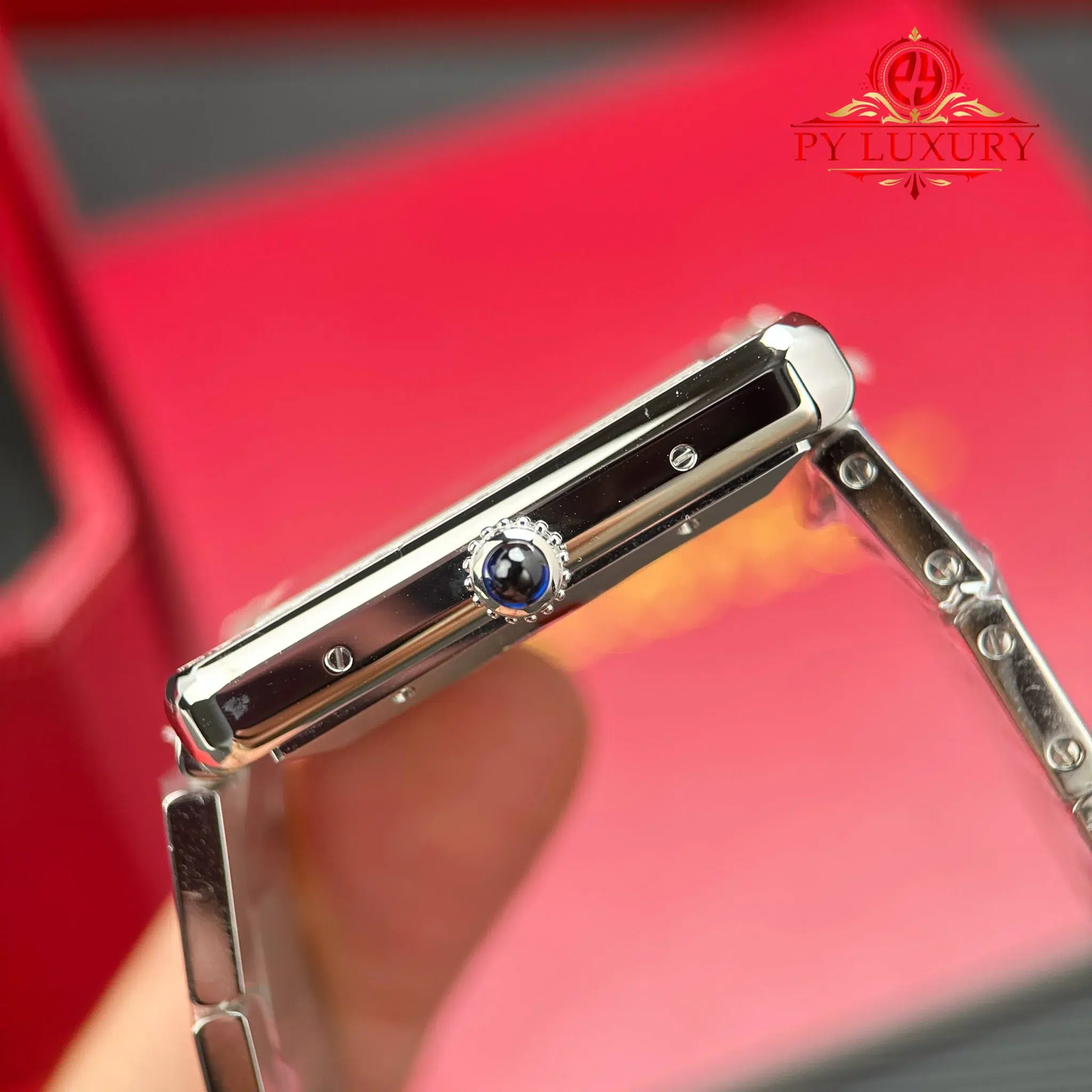 Cartier Tank Solo XL Automatic Silver Dial Diamond Bezel Steel Bracelet - 10