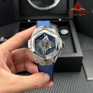 Hublot Big Bang Sang Bleu II Titanium Blue Rubber Strap Best Replica BBF