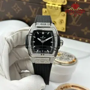 Hublot Spirit of Big Bang Titanium Diamond Pavé Black Dial Rubber Strap Replica