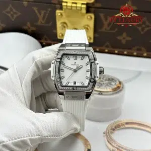 Hublot Spirit of Big Bang Titanium White Diamonds White Dial Rubber Strap Replica