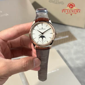 Jaeger-LeCoultre Master Ultra Thin Moonphase Q1362510 Rose Gold Brown Leather Strap Best Replica 39mm JJF