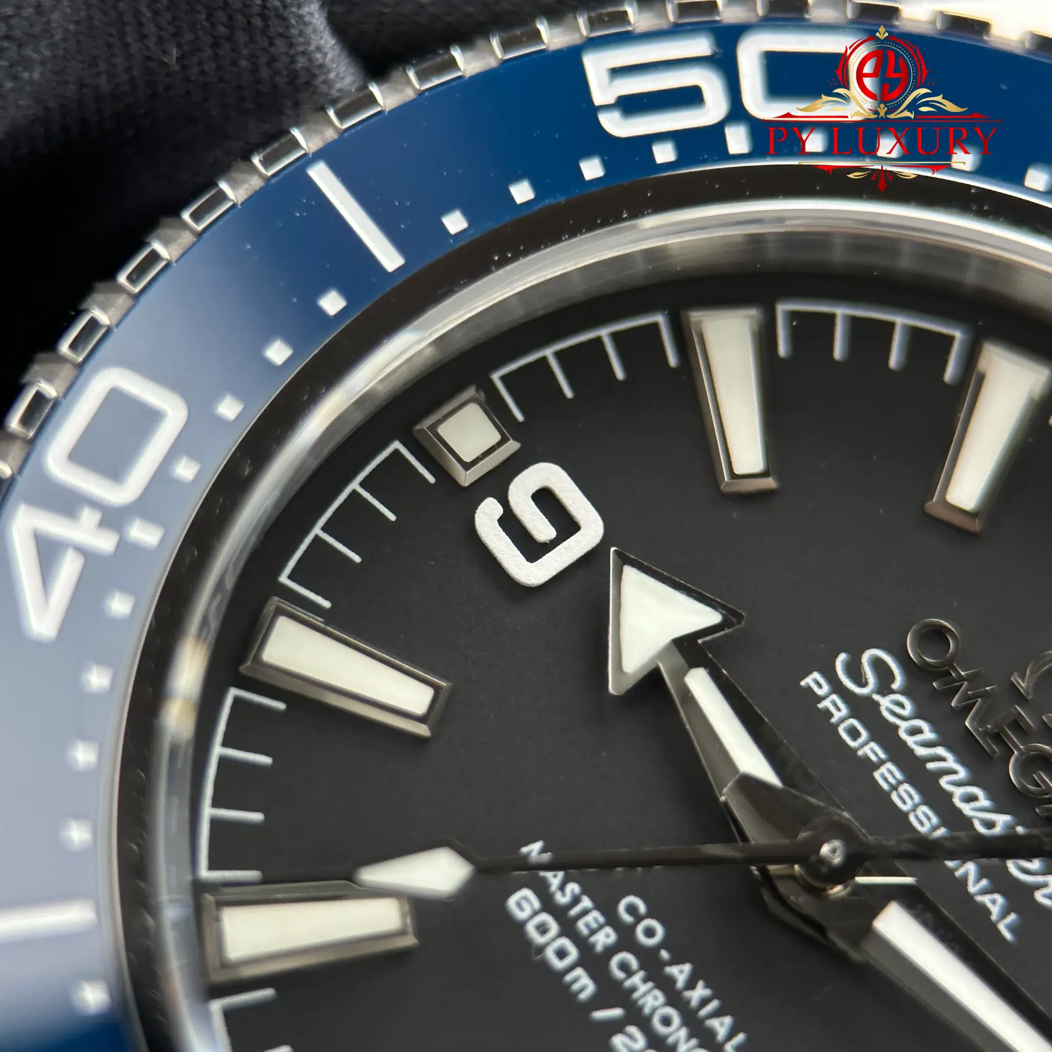 Omega Seamaster Planet Ocean 600m Black Dial Blue Ceramic Bezel - 9