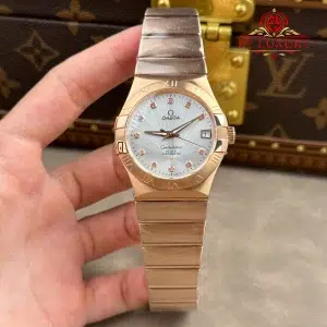 Omega Constellation 123.50.38.21.52.001 Red Gold Silver Diamond Dial Best Replica 38mm