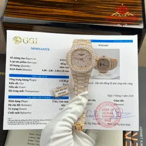 Patek Philippe Nautilus 5711 Custom Iced Out Moissanite 18K Rose Gold Plating