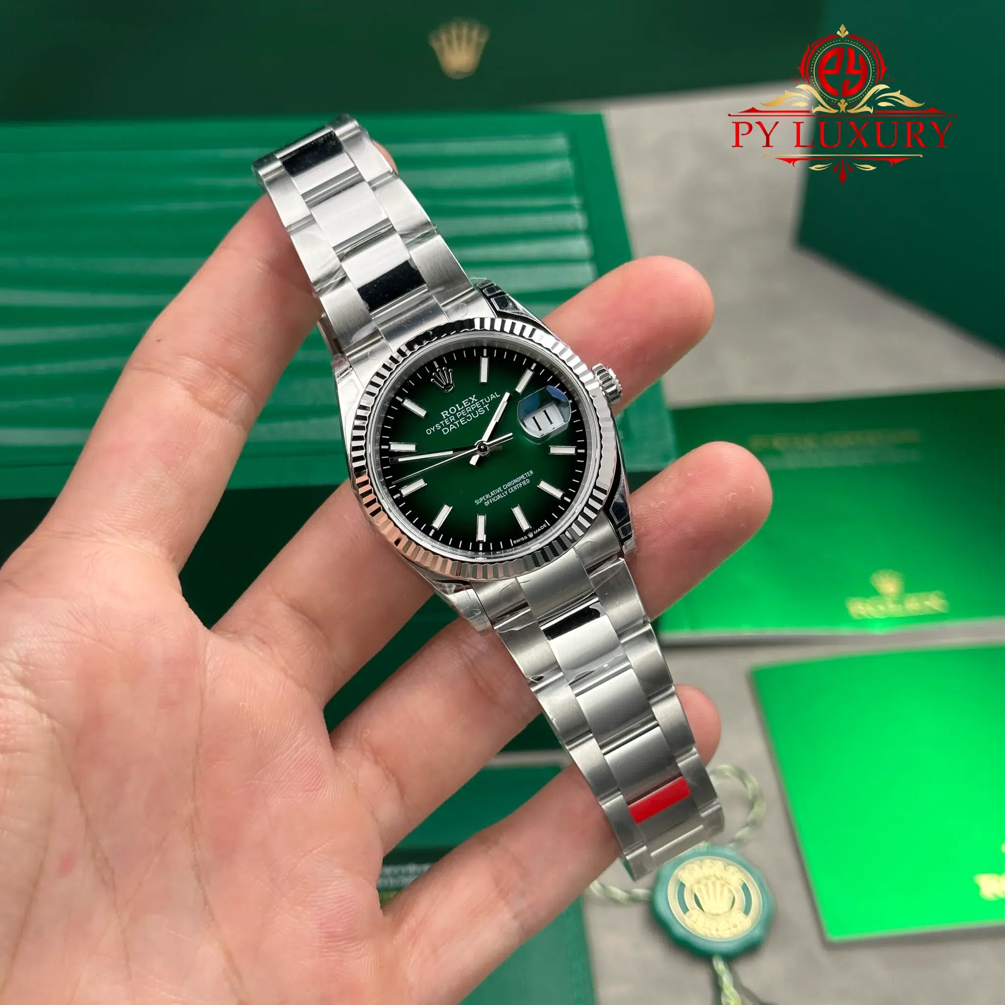 Rolex Datejust 126234 Green Ombré Dial Fluted Bezel Oyster Bracelet - 2