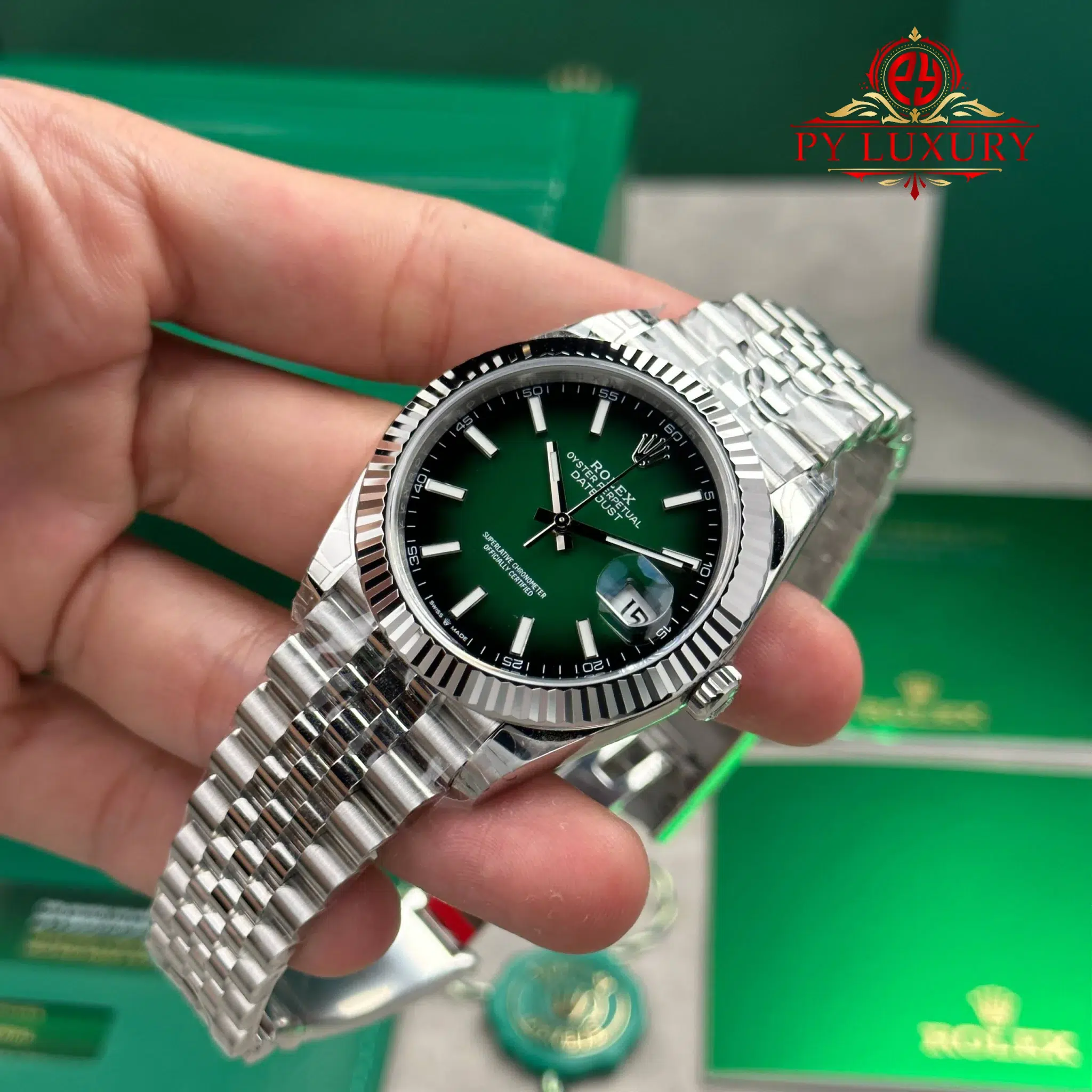 Rolex Datejust 126334 Stainless Steel Green Ombré Dial Jubilee 1 1 Best Replica VSF - 3