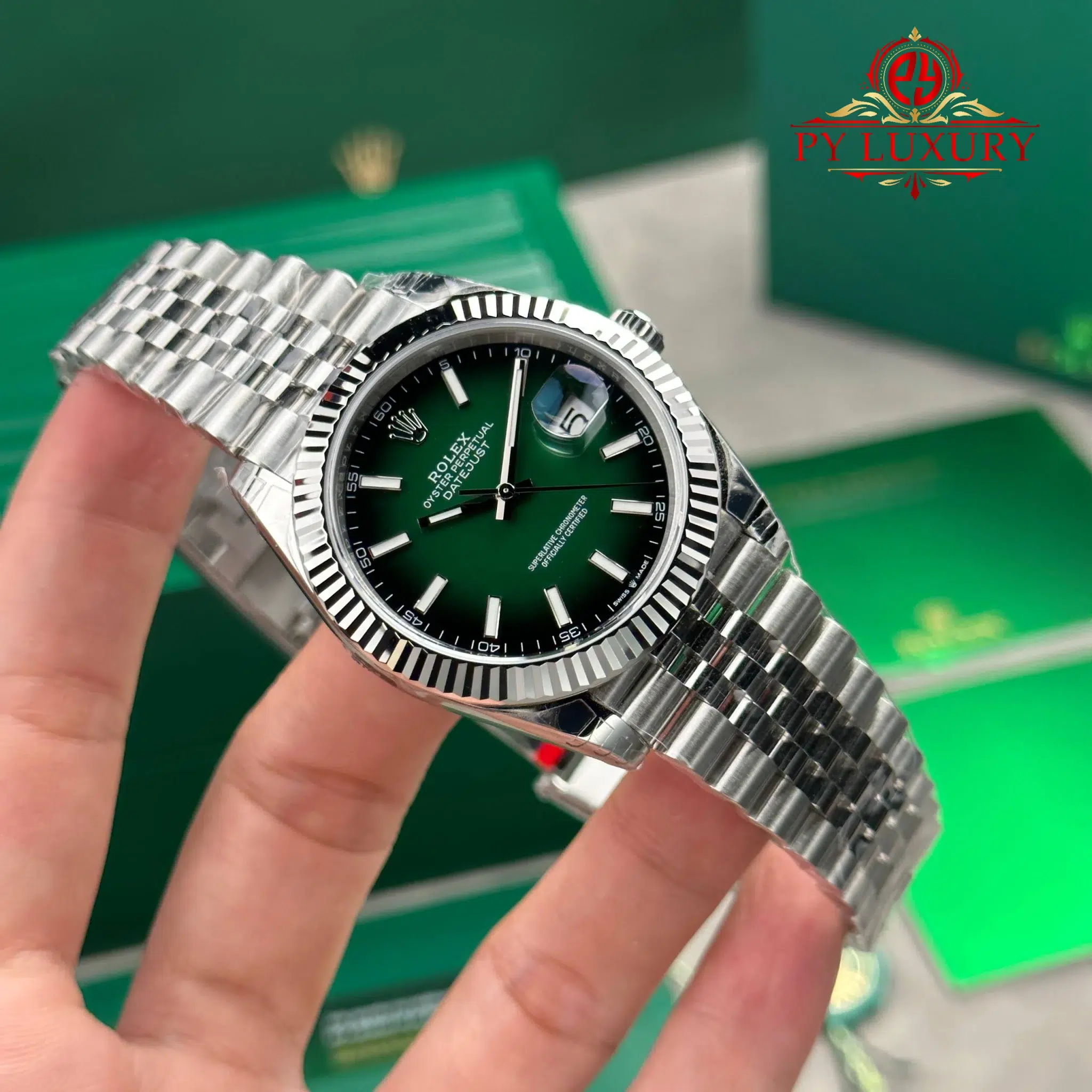 Rolex Datejust 126334 Stainless Steel Green Ombré Dial Jubilee 1 1 Best Replica VSF - 4