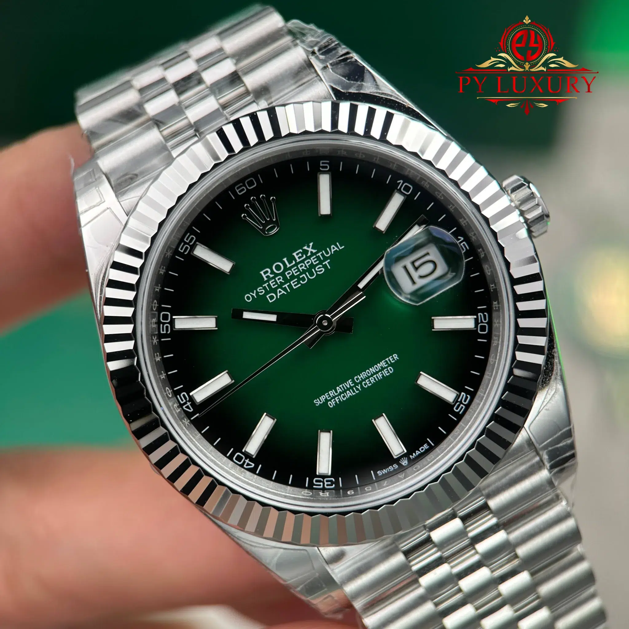 Rolex Datejust 126334 Stainless Steel Green Ombré Dial Jubilee 1 1 Best Replica VSF - 5