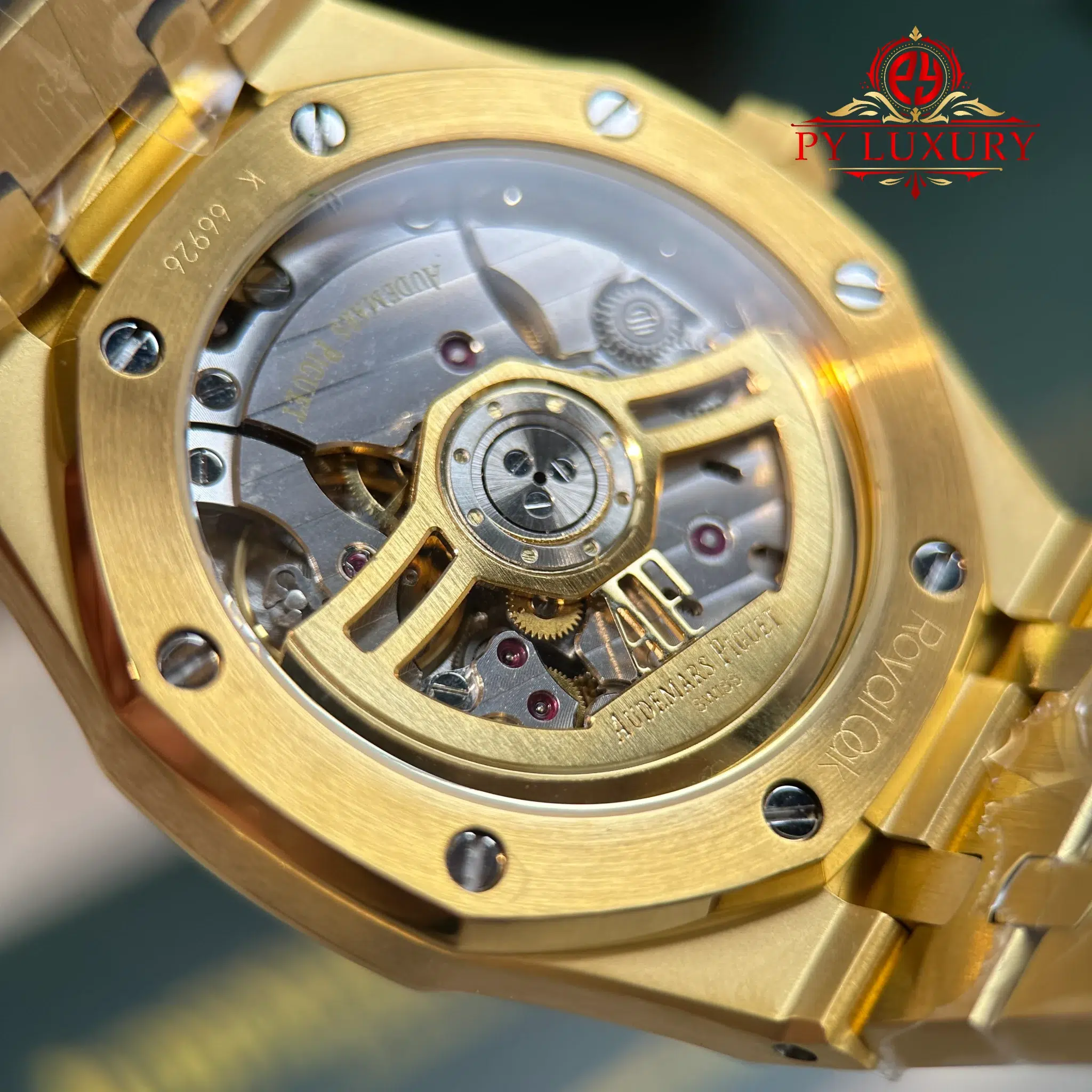 Audemars Piguet Royal Oak 15513BA Yellow Gold Malachite Stone Dial Best Replica APW - 11