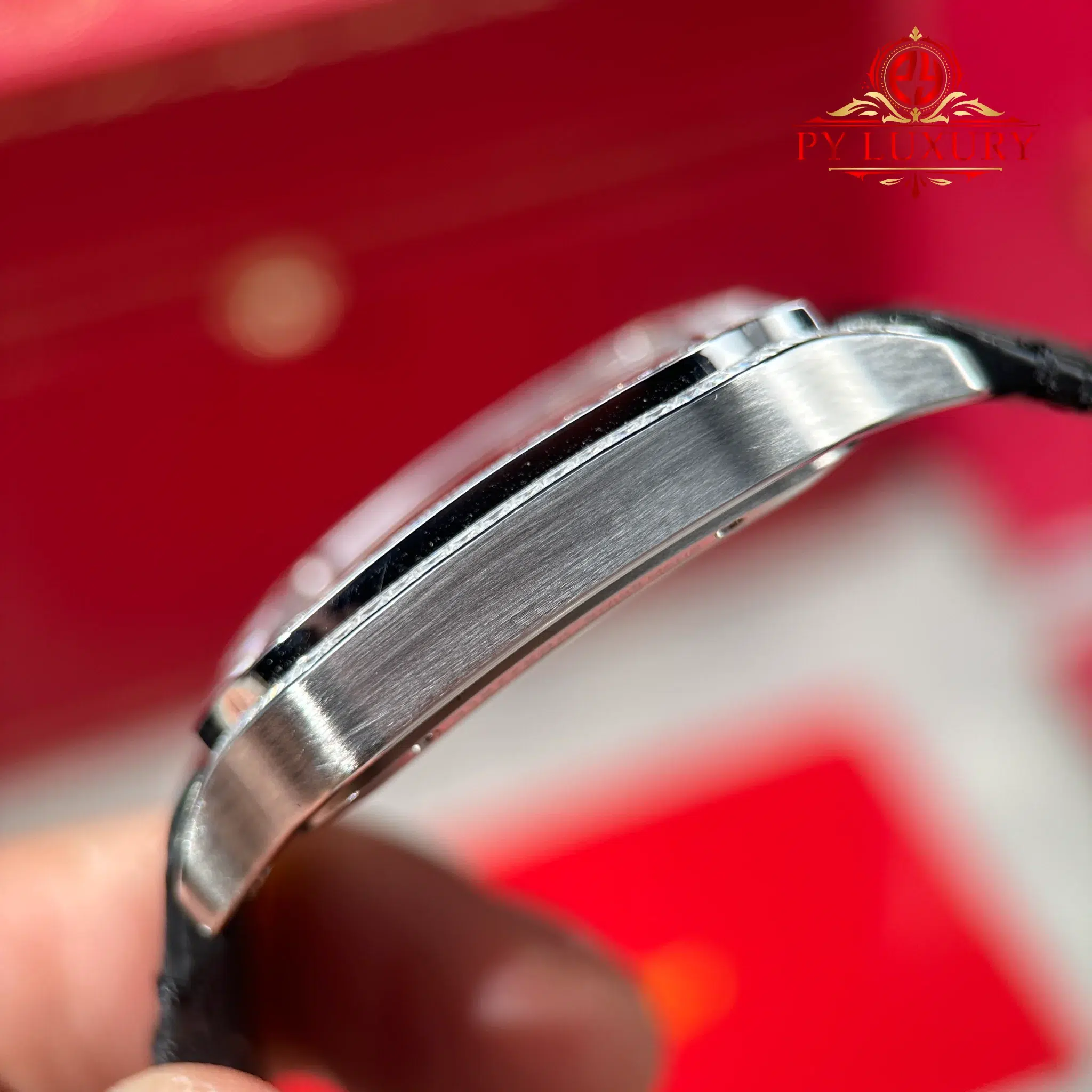 Cartier Santos De Cartier Skeleton HPI01500 Large Model Custom Moissanite Leather Strap - 11