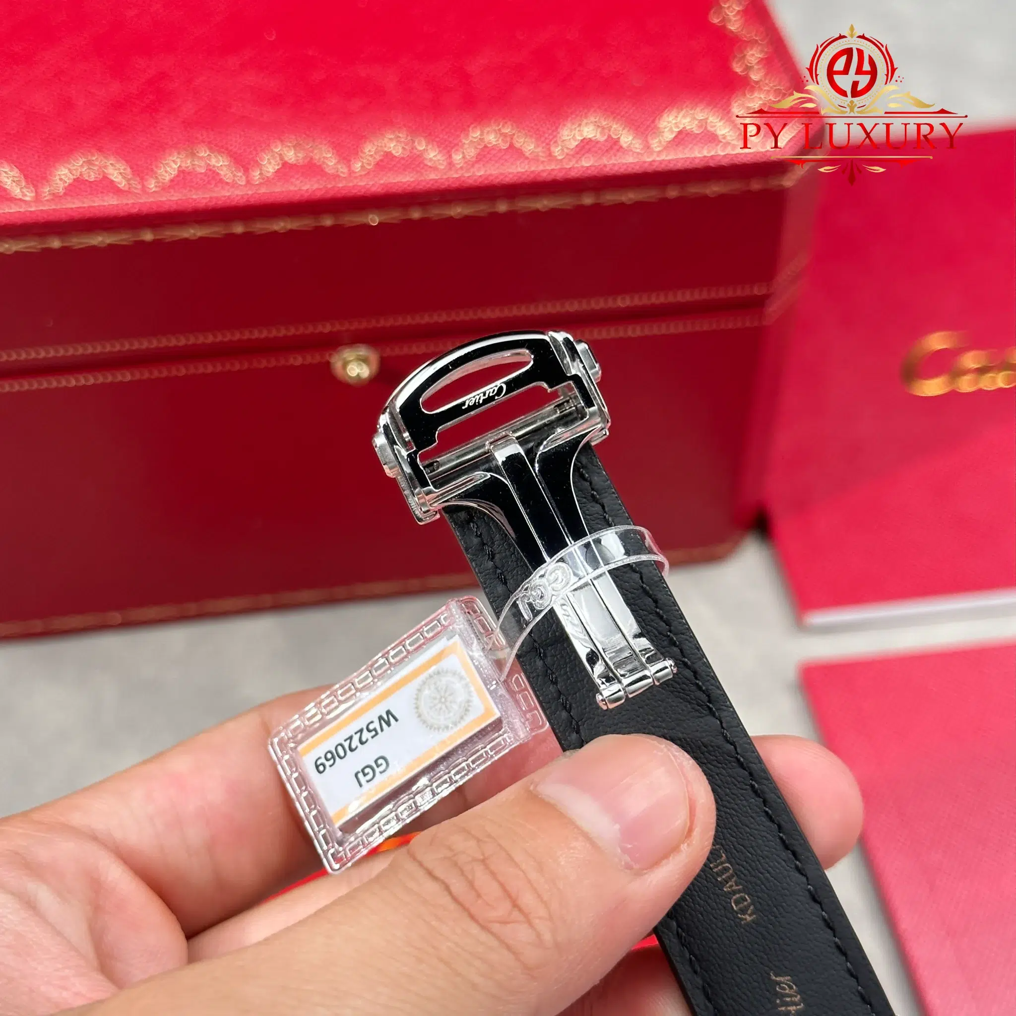 Cartier Santos De Cartier Skeleton HPI01500 Large Model Custom Moissanite Leather Strap - 14