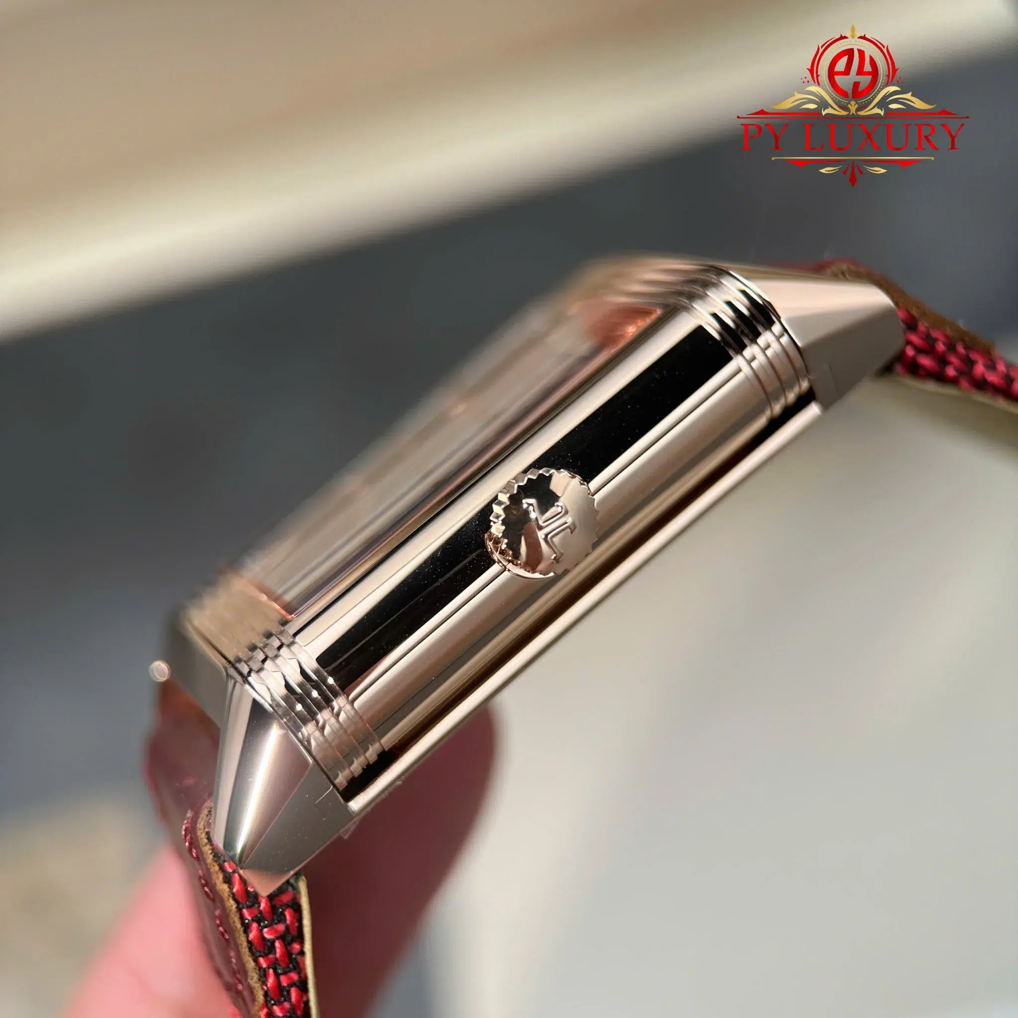 Jaeger-LeCoultre Reverso Tribute Duoface Q398256J Rose Gold Burgundy Red & Silvered Grey Dial Best Replica JJF - 10