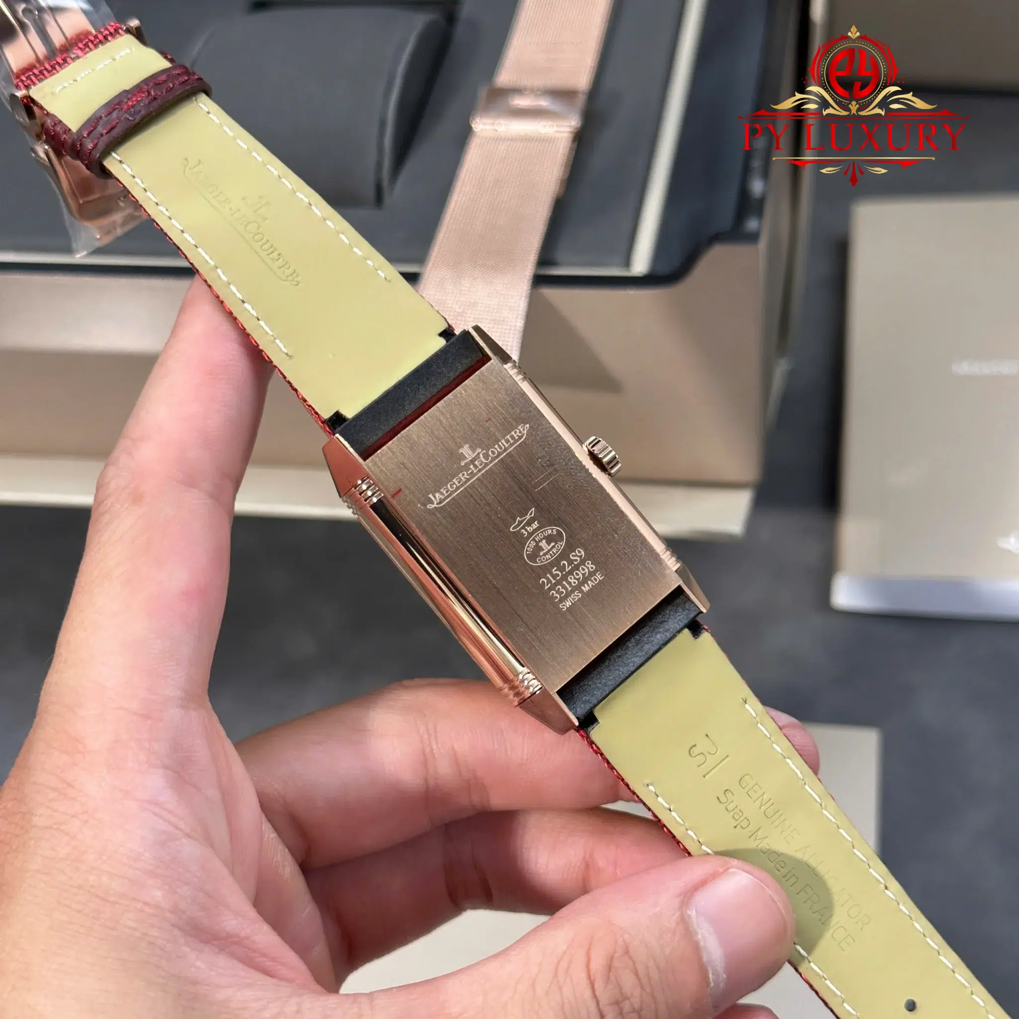 Jaeger-LeCoultre Reverso Tribute Duoface Q398256J Rose Gold Burgundy Red & Silvered Grey Dial Best Replica JJF - 11