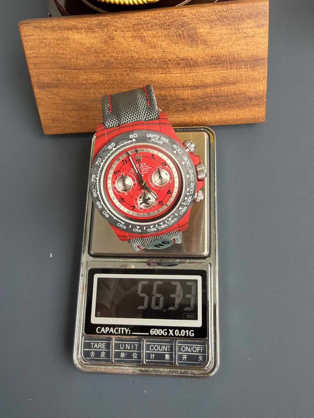 Avia Red Rolex DiW Daytona CarboQuartz Textile Strap Super Clone N6F - 11