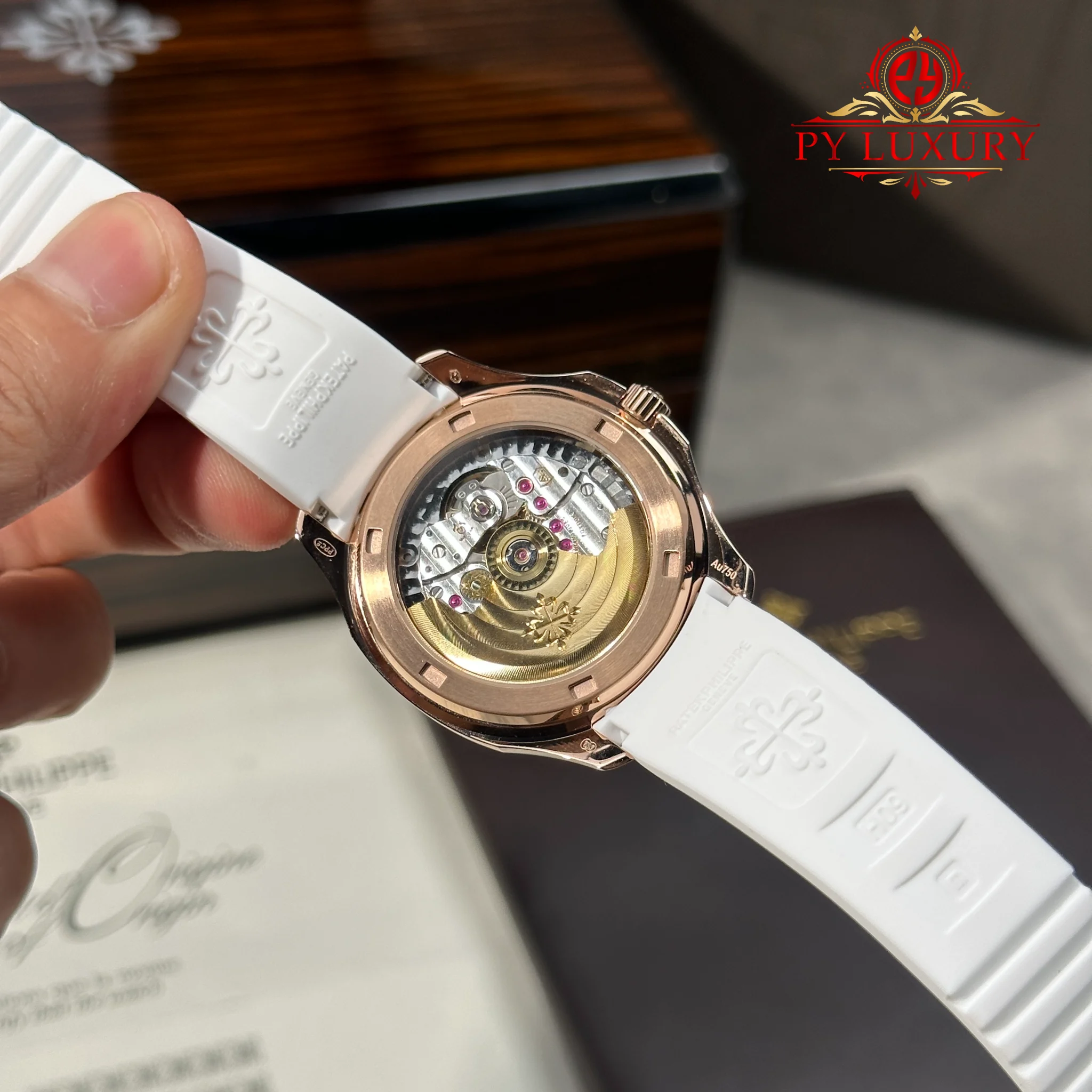 Patek Philippe Aquanaut Luce 5268 200R-001 Rose Gold White Dial Diamond Bezel - 10