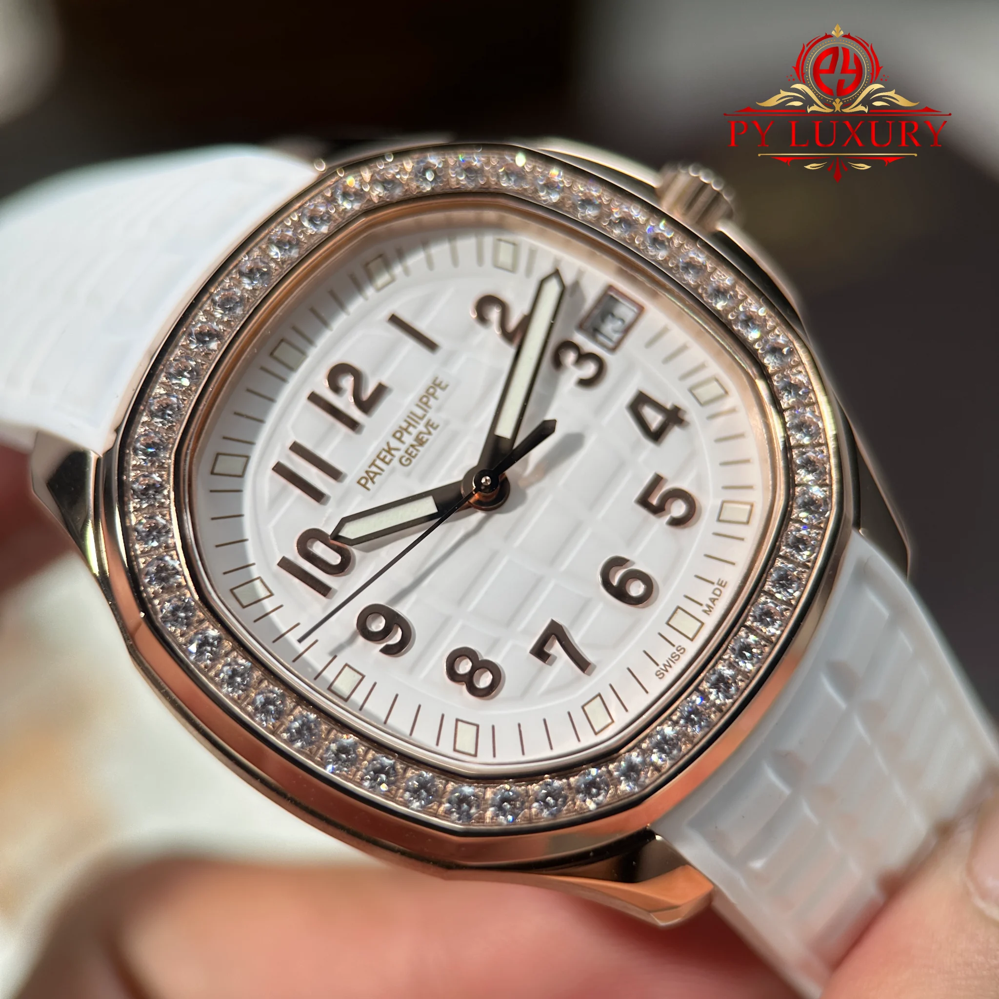 Patek Philippe Aquanaut Luce 5268 200R-001 Rose Gold White Dial Diamond Bezel - 5
