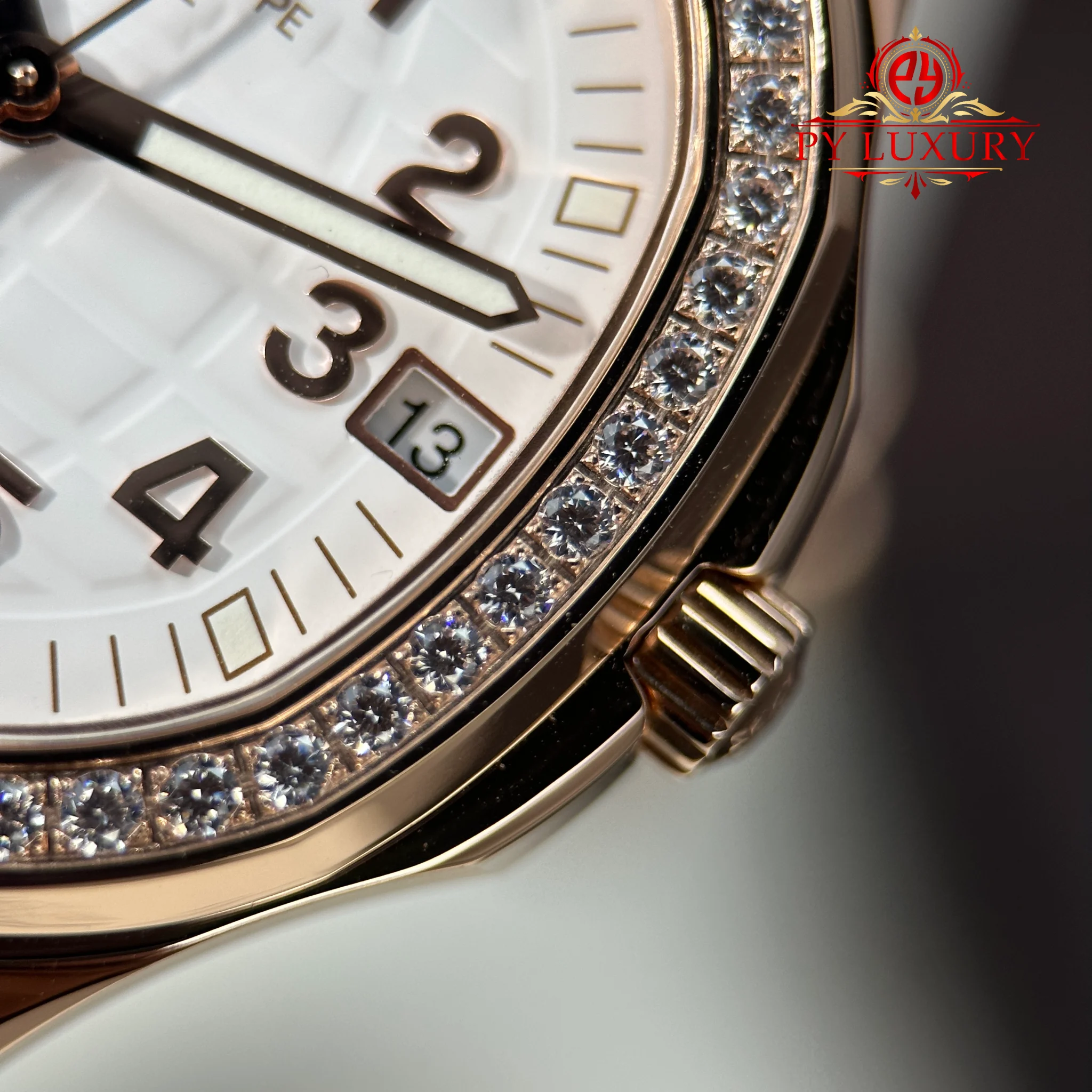 Patek Philippe Aquanaut Luce 5268 200R-001 Rose Gold White Dial Diamond Bezel - 7