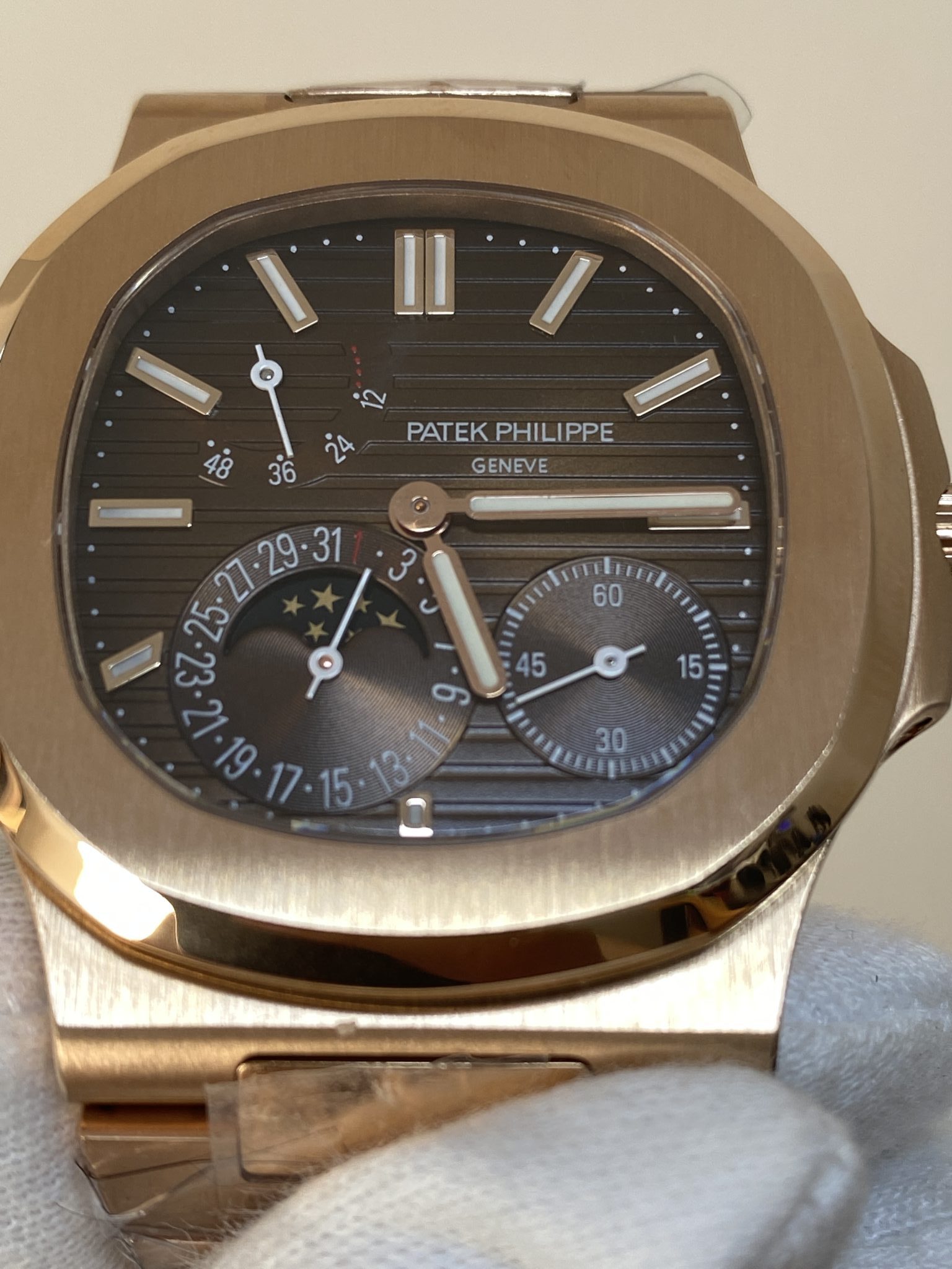 Patek Philippe Nautilus 5712 Brown Dial 18K Rose Gold Plating Gained Weight 195g Super Clone - 4