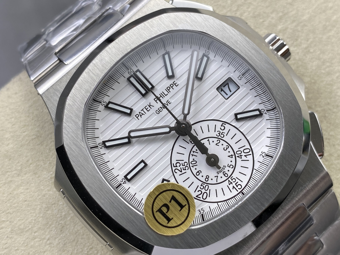 Patek Philippe Nautilus 5980 1A-019 Chronograph White Dial Best Replica P1 Factory - 3