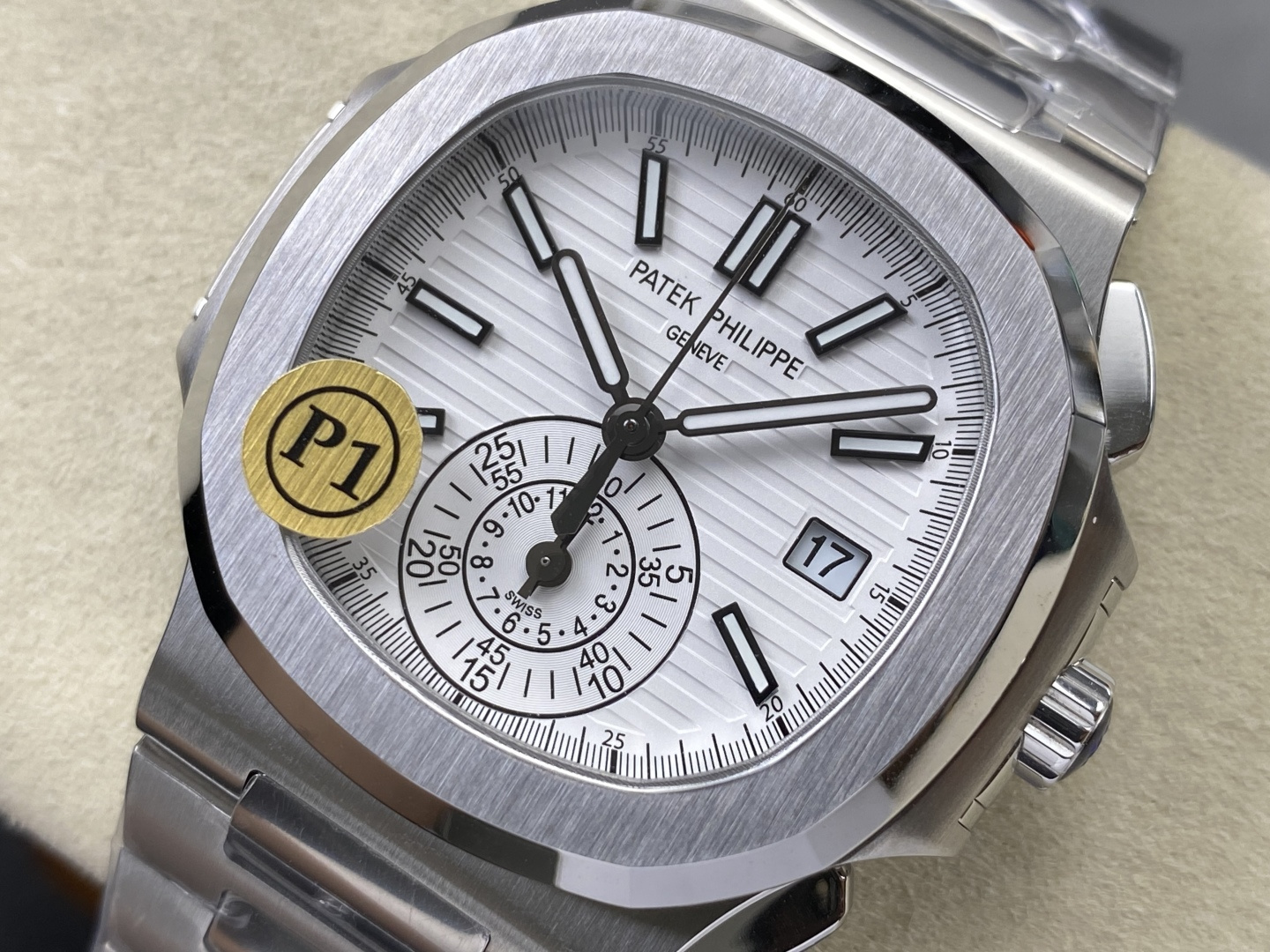 Patek Philippe Nautilus 5980 1A-019 Chronograph White Dial Best Replica P1 Factory - 4