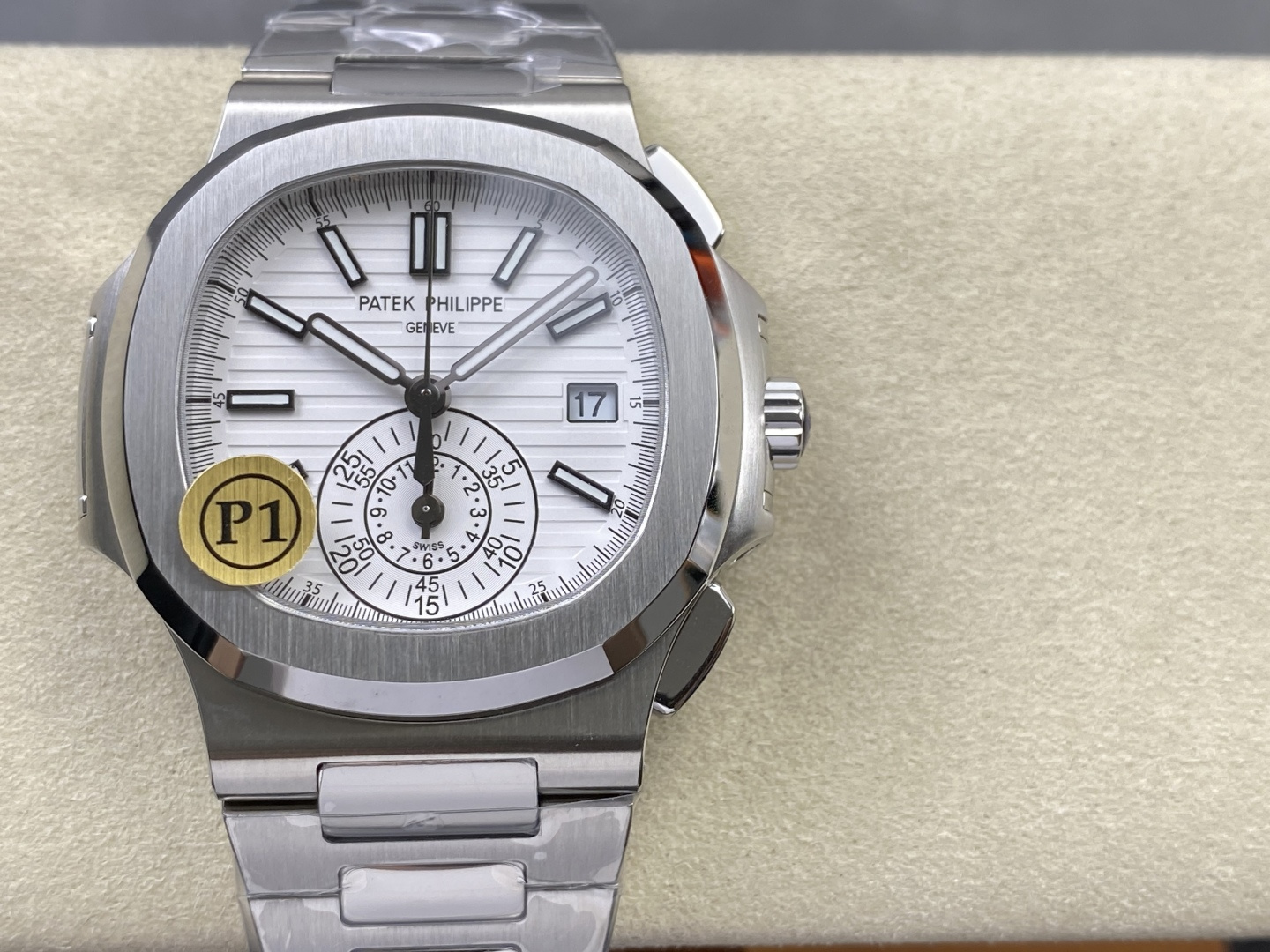 Patek Philippe Nautilus 5980 1A-019 Chronograph White Dial Best Replica P1 Factory - 5