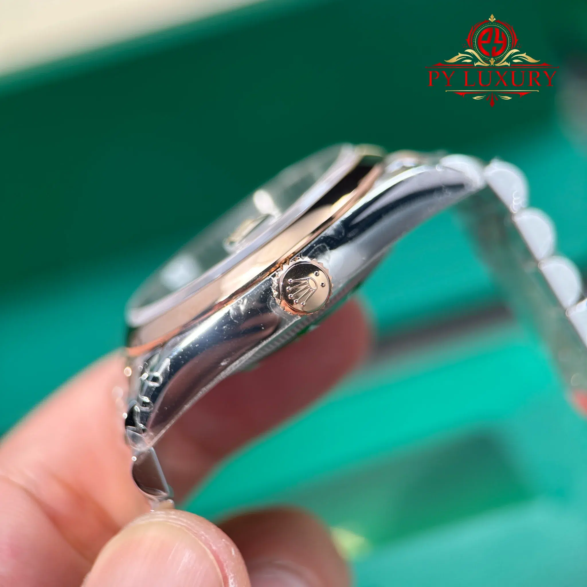 Rolex Datejust 126201-0029 Steel & Rose Gold Wimbledon Smooth Bezel Jubilee Bracelet - 10