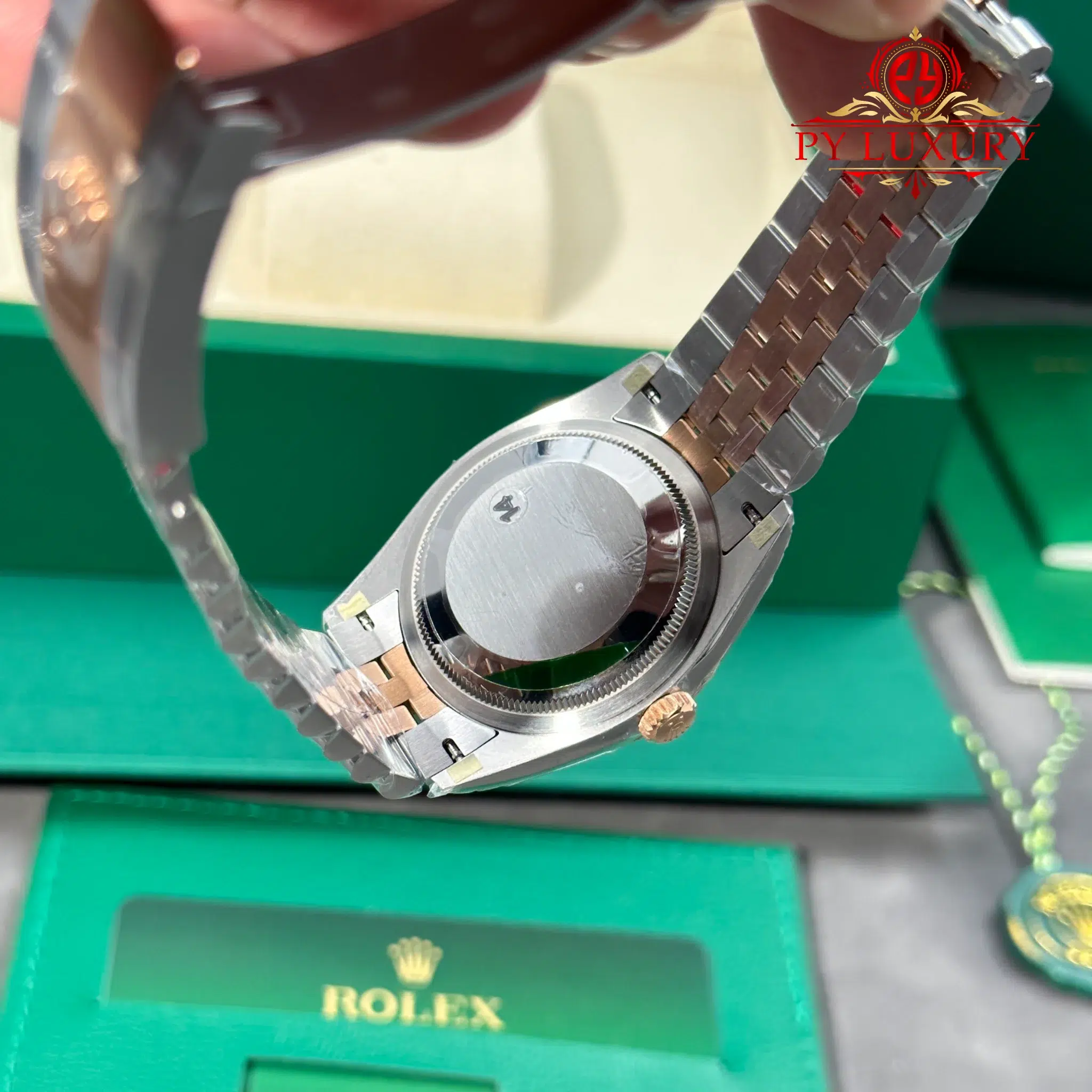 Rolex Datejust 126201-0029 Steel & Rose Gold Wimbledon Smooth Bezel Jubilee Bracelet - 11