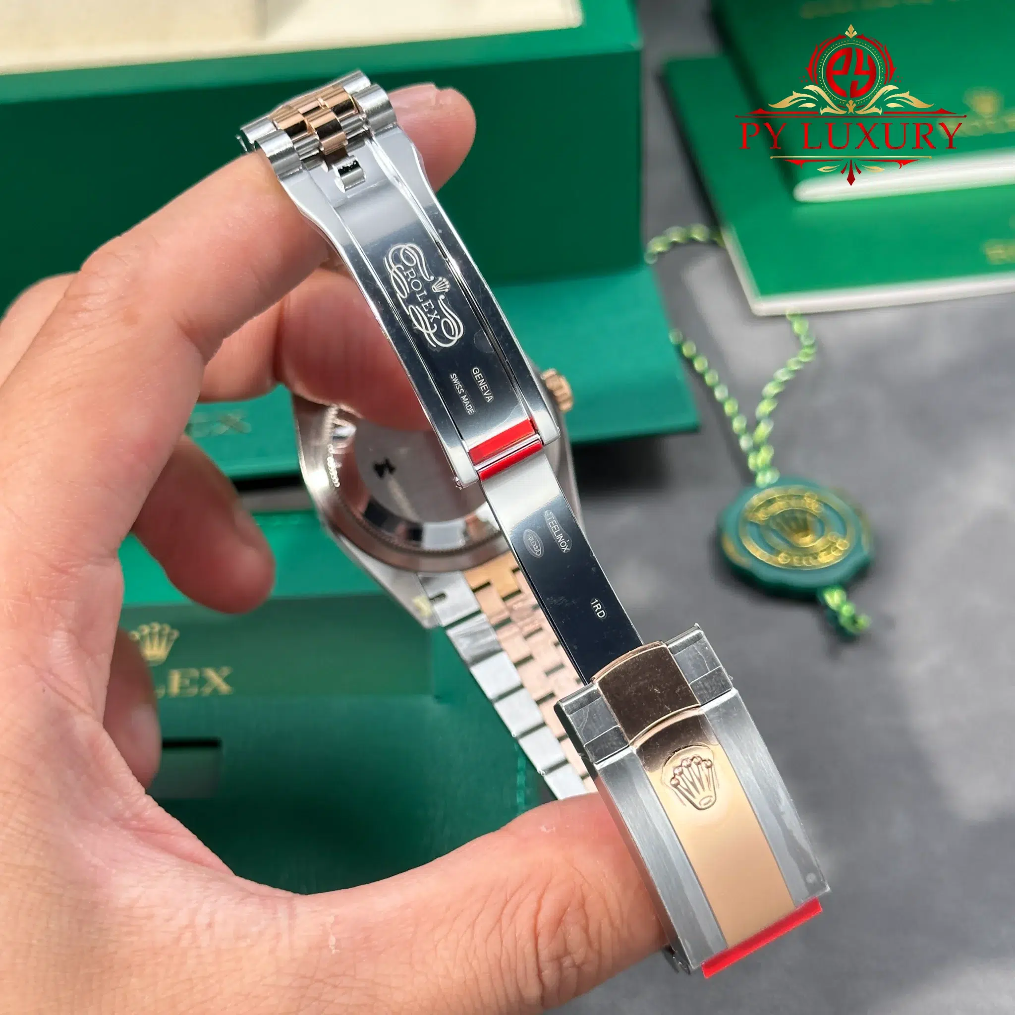 Rolex Datejust 126201-0029 Steel & Rose Gold Wimbledon Smooth Bezel Jubilee Bracelet - 12