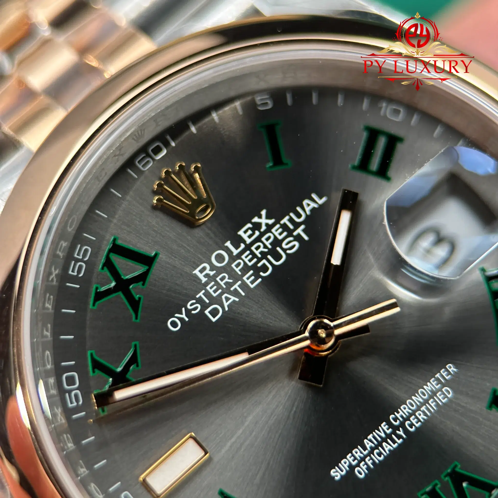 Rolex Datejust 126201-0029 Steel & Rose Gold Wimbledon Smooth Bezel Jubilee Bracelet - 7