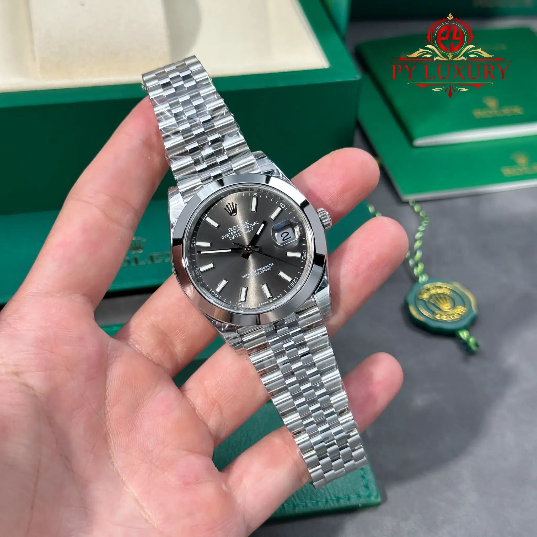 Rolex Datejust 126300-0008 Slate Dial Smooth Bezel Jubilee Bracelet Super Clone - 2