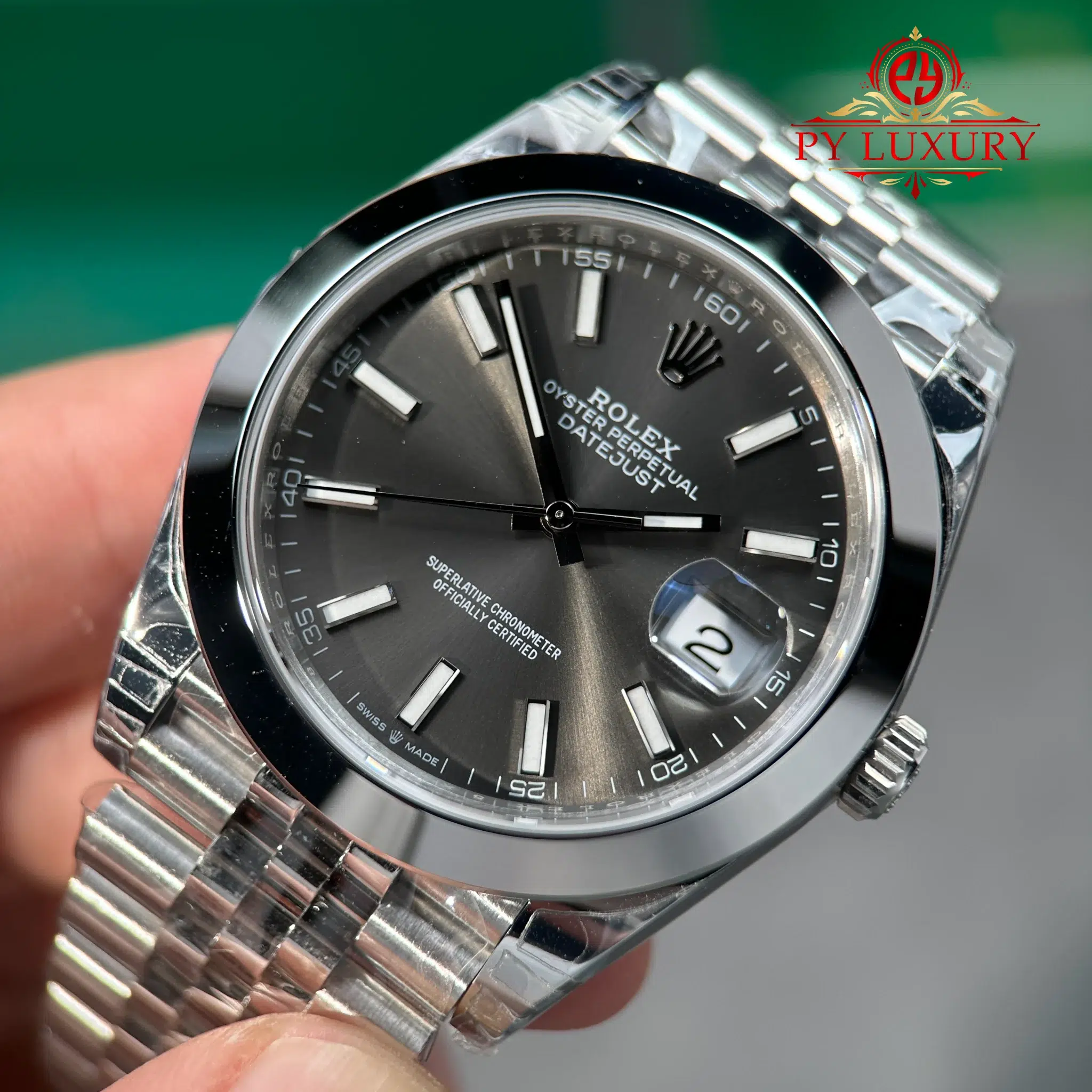 Rolex Datejust 126300-0008 Slate Dial Smooth Bezel Jubilee Bracelet Super Clone - 5