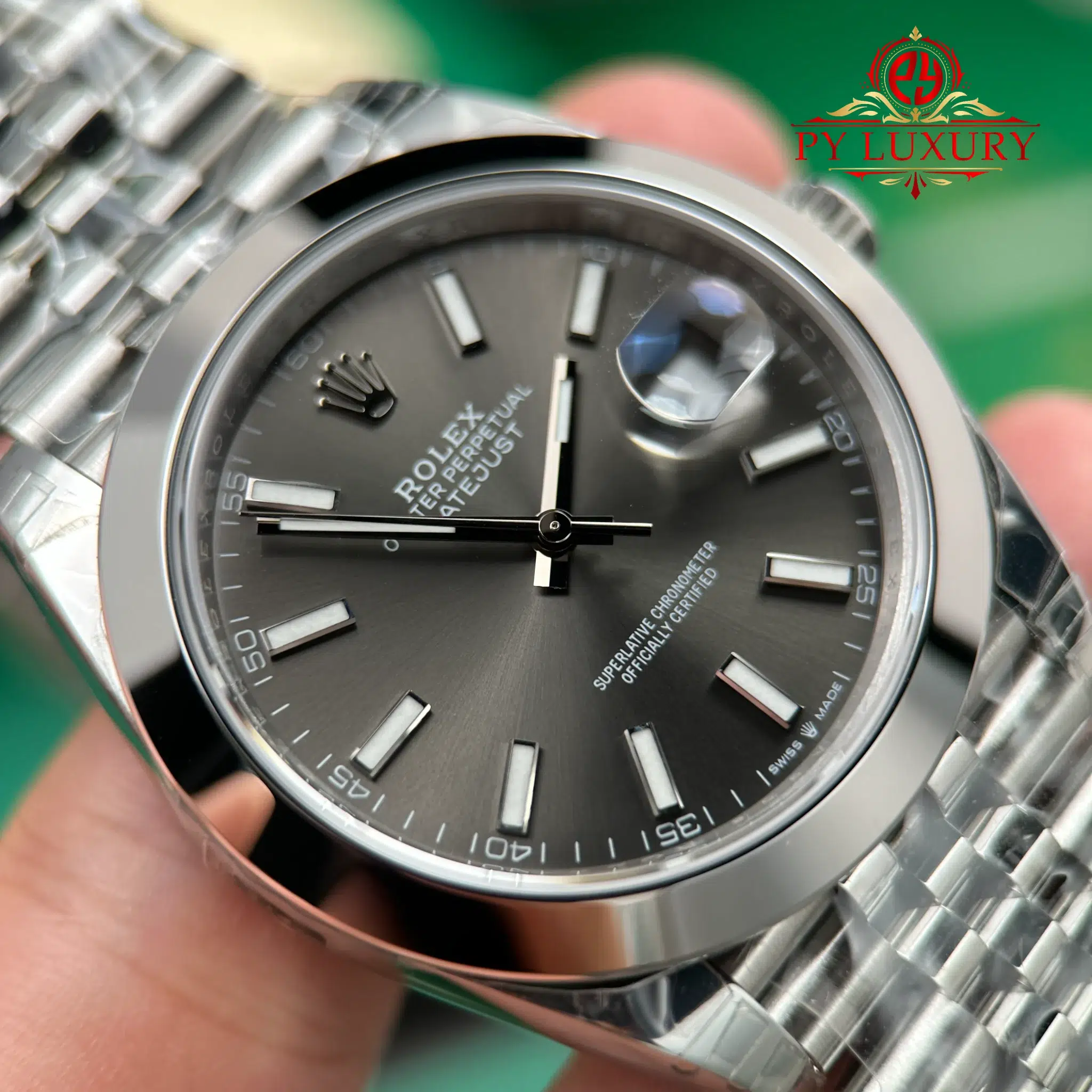 Rolex Datejust 126300-0008 Slate Dial Smooth Bezel Jubilee Bracelet Super Clone - 6