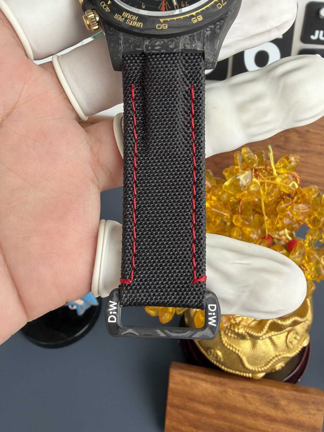 Rolex Daytona DiW Avia Black Carbon Fiber Textile Strap 1-1 Best Replica N6F - 10