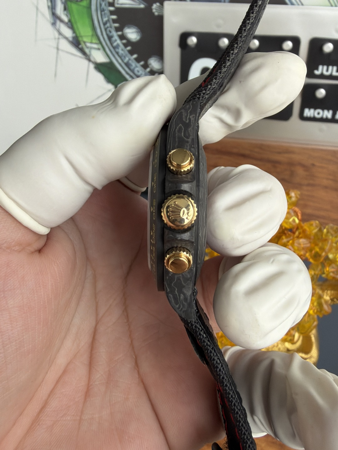 Rolex Daytona DiW Avia Black Carbon Fiber Textile Strap 1-1 Best Replica N6F - 8