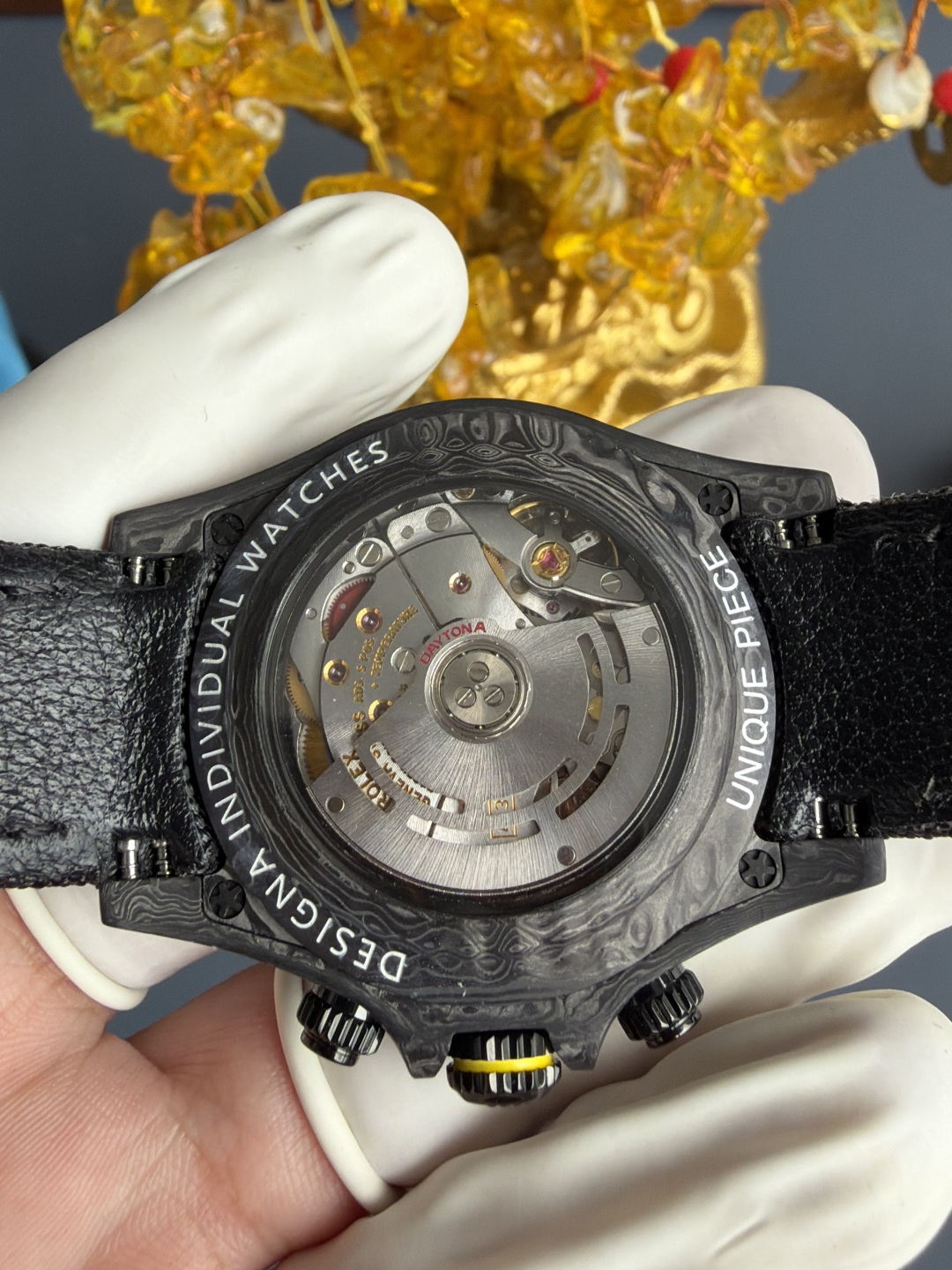 Rolex Daytona DiW F1 Racing Inspired Diamond Index Dial Black Carbon Fiber Super Clone N6F - 9