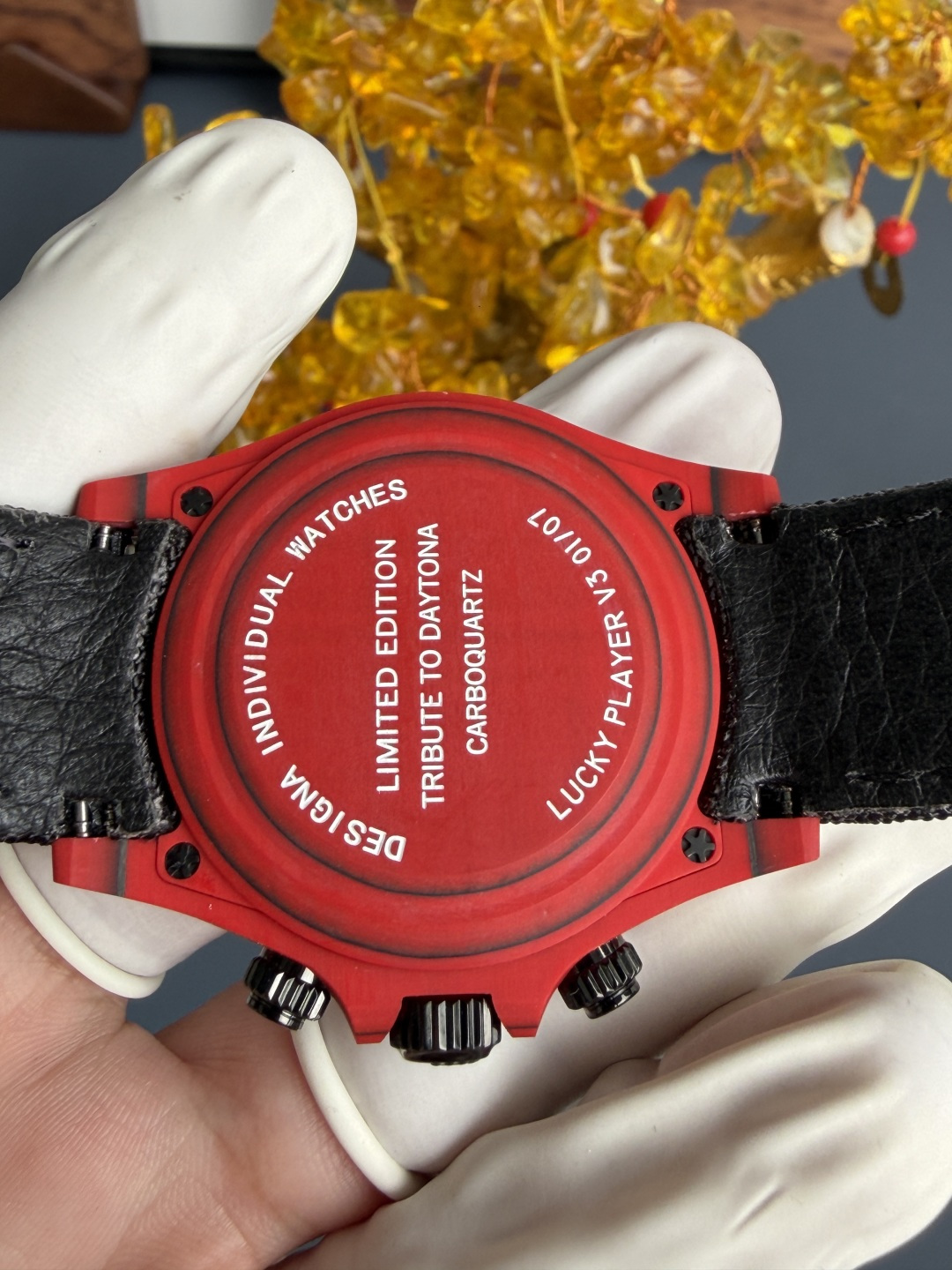 Rolex Daytona DiW Lucky Player 3 Red Quartz Fiber Textile Strap Super Clone N6F - 9