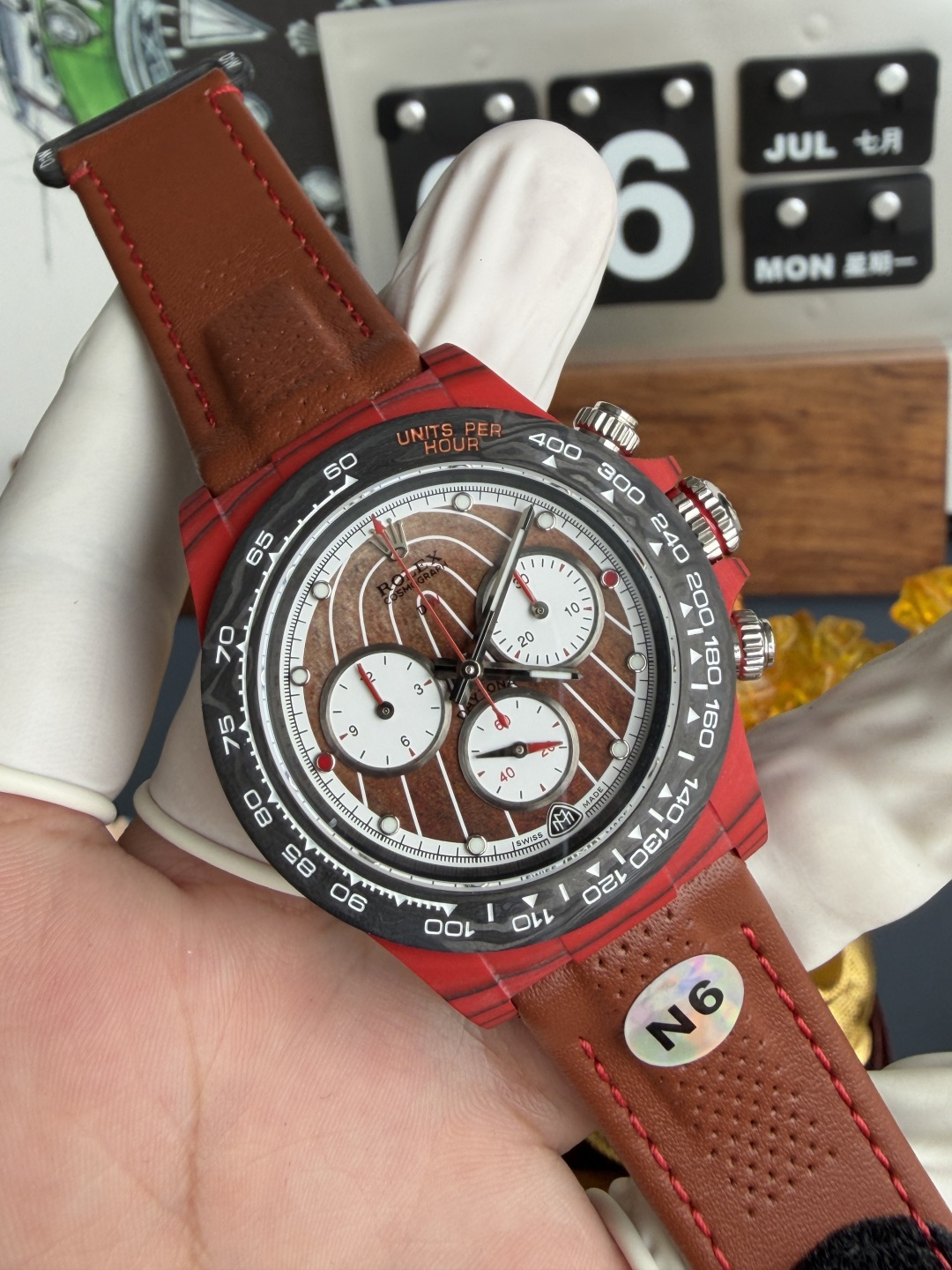 Rolex Daytona DiW Mercedes Maybach CarboQuartz Leather Strap Best Replica N6F - 2