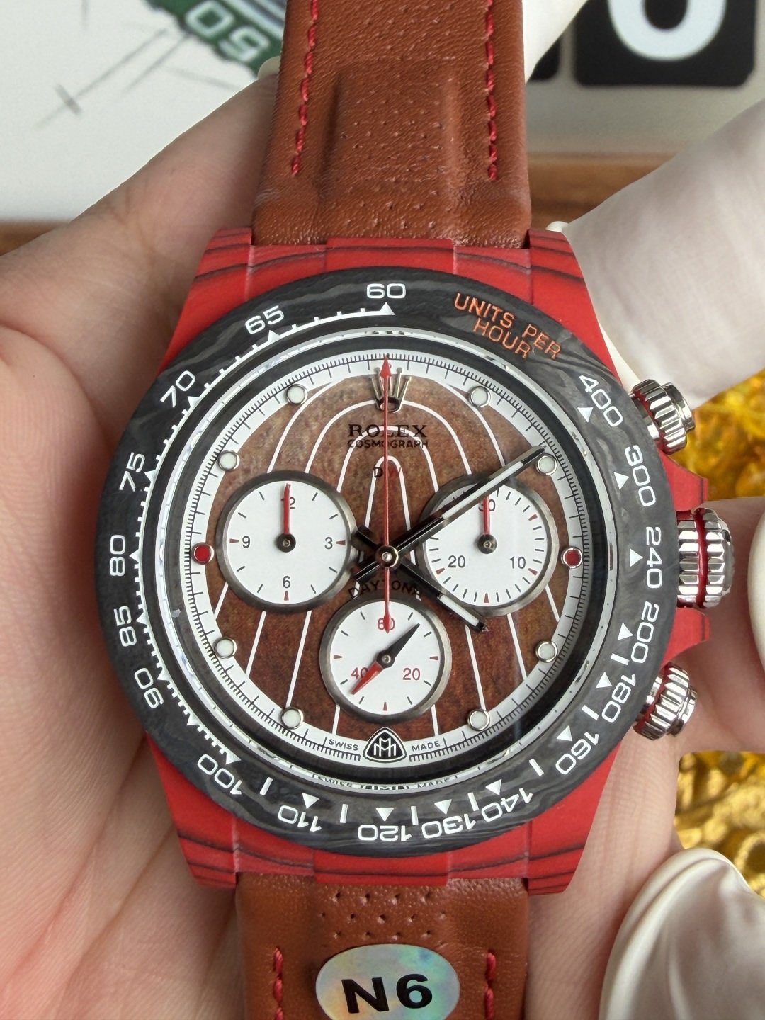 Rolex Daytona DiW Mercedes Maybach CarboQuartz Leather Strap Best Replica N6F - 6