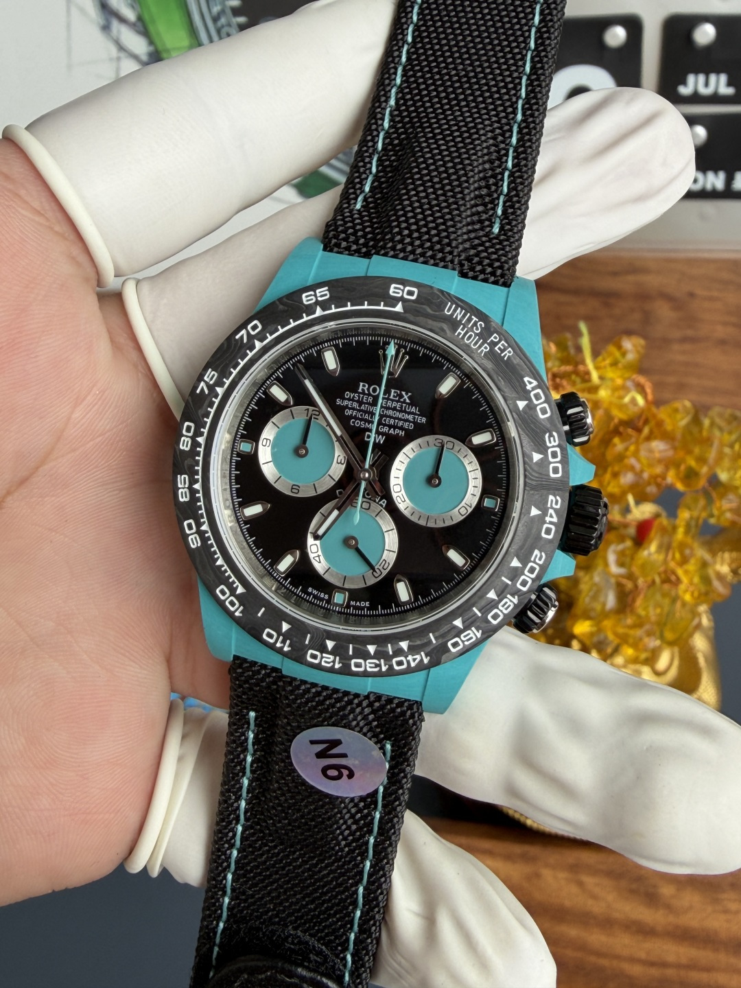 Rolex Daytona DiW Tiffany Blue Celeste CarboQuartz Textile Strap Super Clone N6F - 3